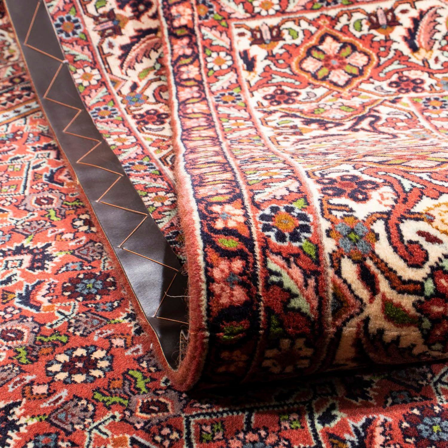 Orientteppich Perser rechteckig, mit mm, - morgenland, braun, cm Wohnzimmer, 197 Zertifikat Einzelstück 308 Handgeknüpft, - - Bidjar Höhe: 15 x
