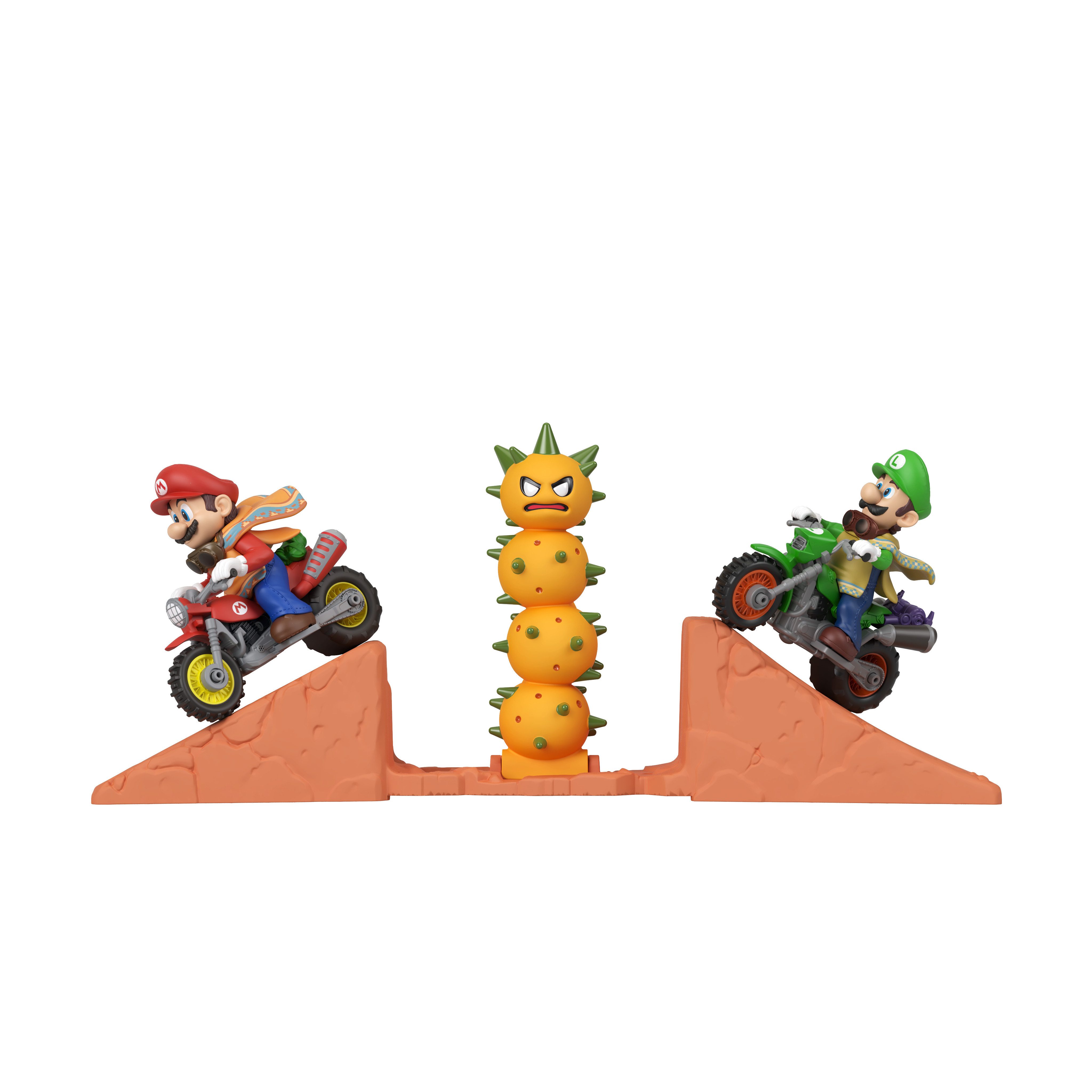 Hot Wheels Spielzeug-Motorrad Mario Kart, Project Santa Mario & Luigi Stunt Pack