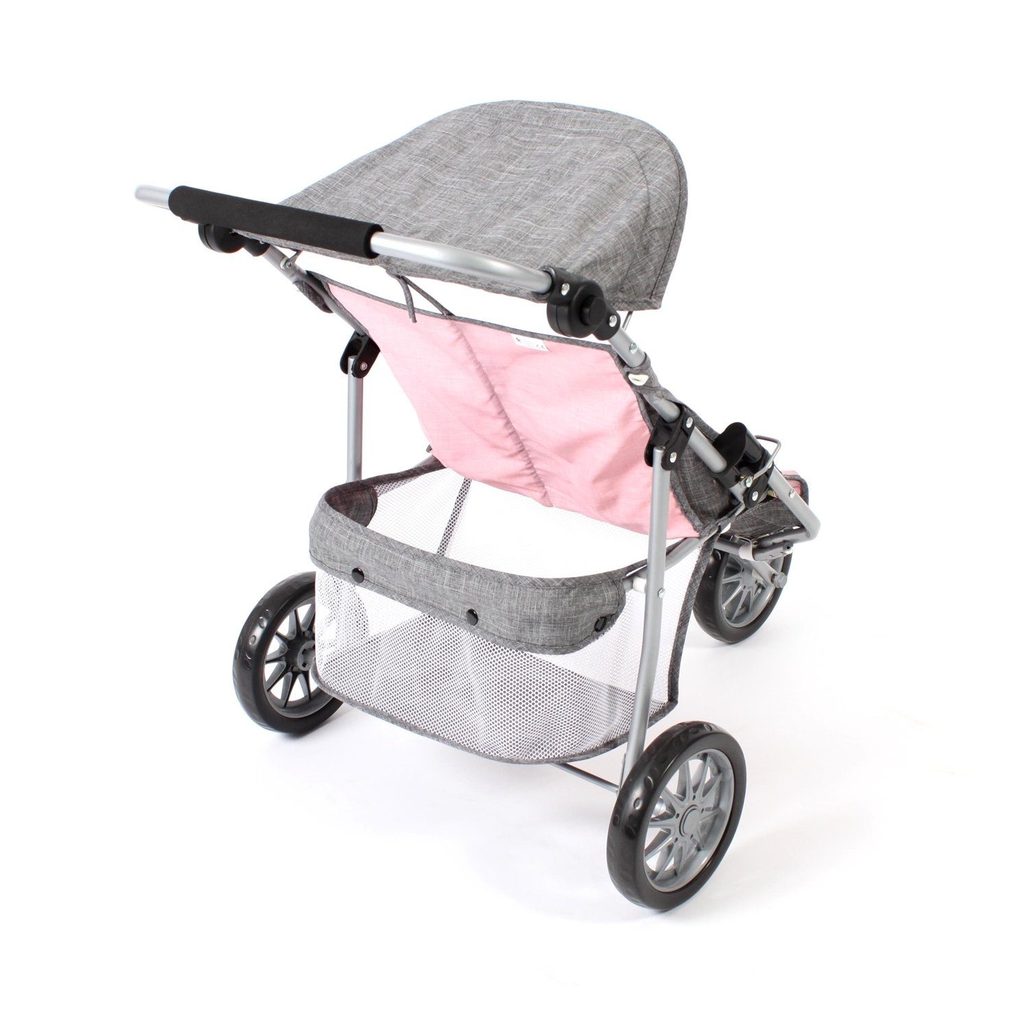 CHIC2000 Puppenwagen 697 15 Zwillings-Jogger, Melange grau-rosa