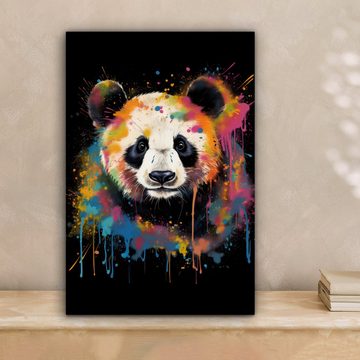 OneMillionCanvasses® Leinwandbild Panda - Graffiti - Tiere - Schwarz - Farben, (1 St), Leinwandbild fertig bespannt inkl. Zackenaufhänger, Gemälde, 20x30 cm