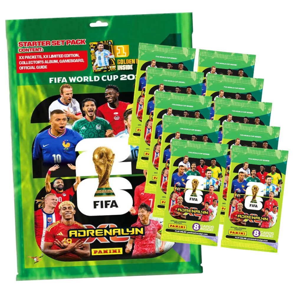 Panini Sammelkarte Fifa World Cup 2026 Adrenalyn XL - WM Trading Cards Sammelkarten, - 1 Starter + 10 Booster