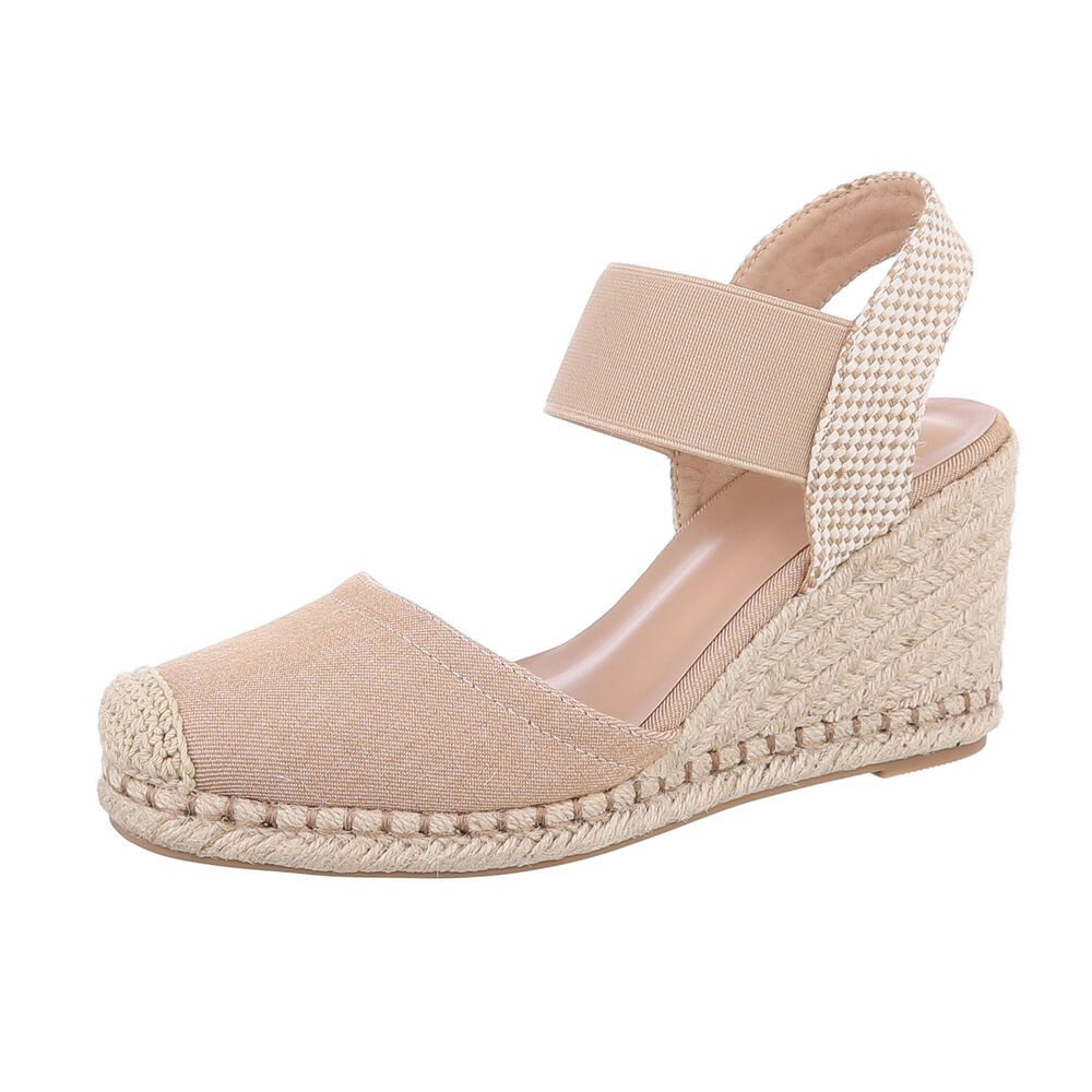 Ital-Design Damen Boho/Hippie Keilsandalette (86706821) Keilabsatz/Wedge Keilsandaletten in Hellbraun. Reduzierter Preis € 39,35. Unverbindliche Preisempfehlung € 59,99