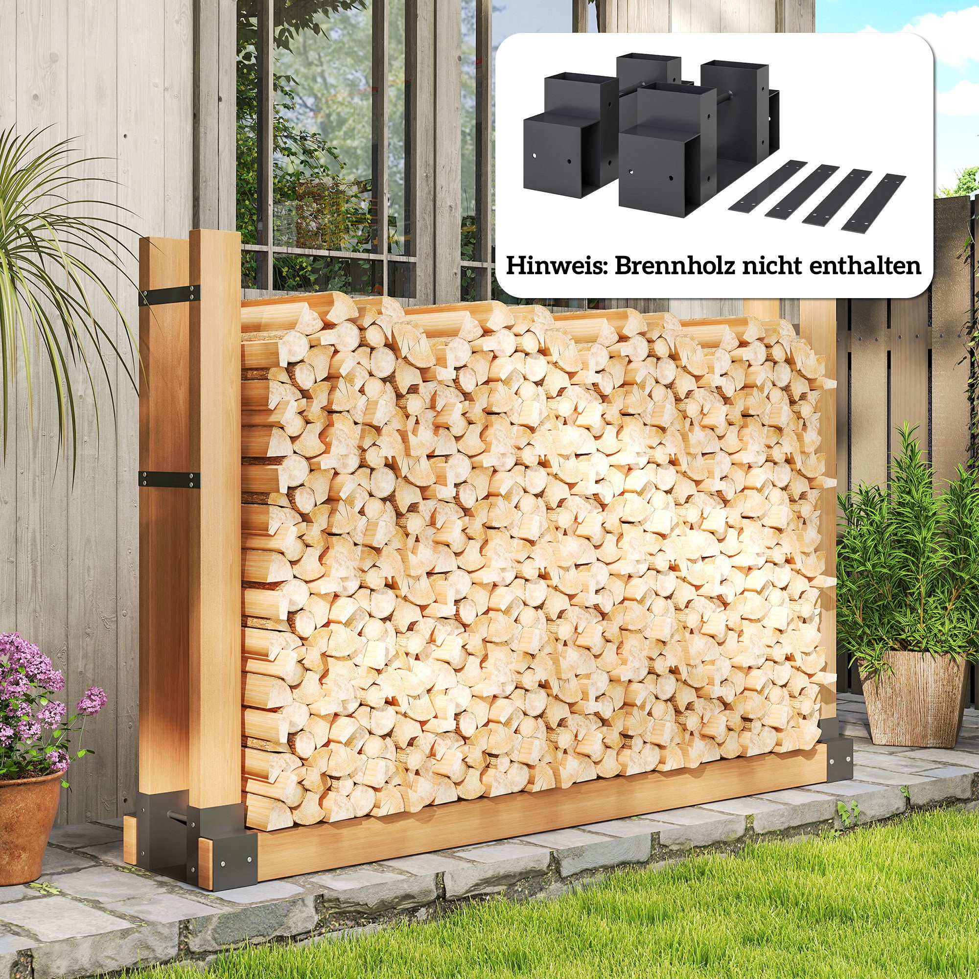 Outsunny Kaminholzregal Brennholzregal, BxTxH:33.5x10x15.5 cm, (100 günstig online kaufen