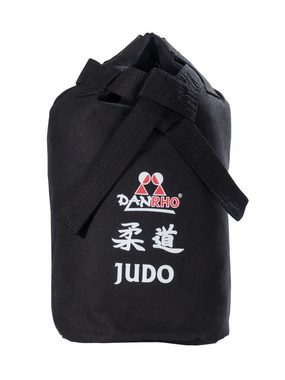 Danrho Sporttasche Judo Seesack Beutel Kinder Rucksack Turnbeutel (Baumwolle, Kordelzug Schnellverschluß), schwarz oder weiss, Budogürtel Optik