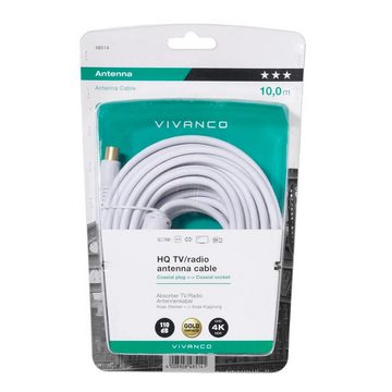Vivanco Audio- & Video-Kabel, Antennenkabel, (1 cm), vergoldet, 110dB
