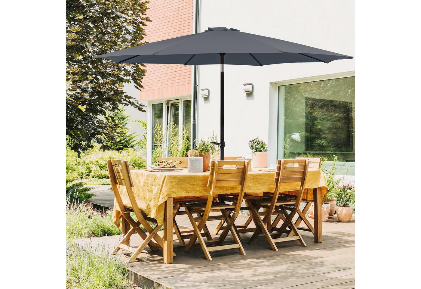 Thumbnail - Thanaddo Sonnenschirm Gartenschirm Terrassenschirm Balkonschirm Marketschirm, Strandschirm mit Kurbel, UV Schutz, Windfe...