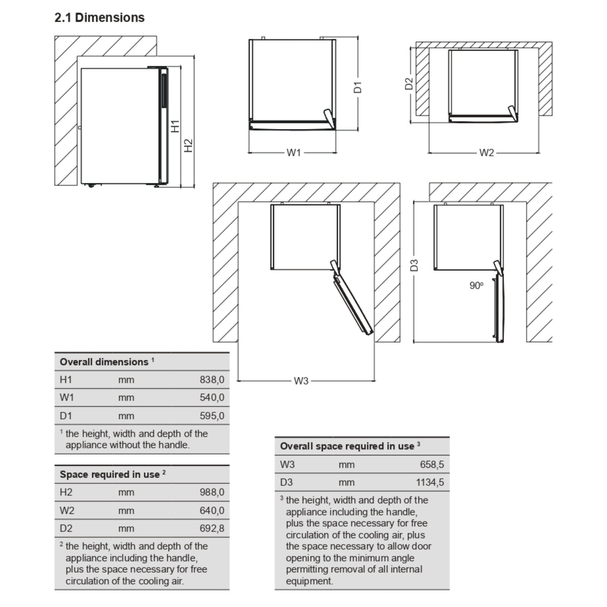 BAUKNECHT Table Top Kühlschrank K55V1 113W, 84,00 cm hoch, 54,00 cm breit, Abtauautomatik im Kühlteil – Bild 5 von 5