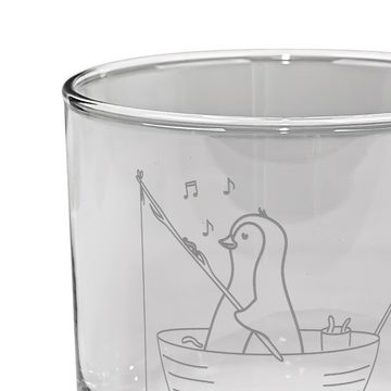 Mr. & Mrs. Panda Whiskyglas Pinguin Angelboot - Transparent - Geschenk, Whiskey Glas mit Sprüchen, Premium Glas, Lasergravur Design