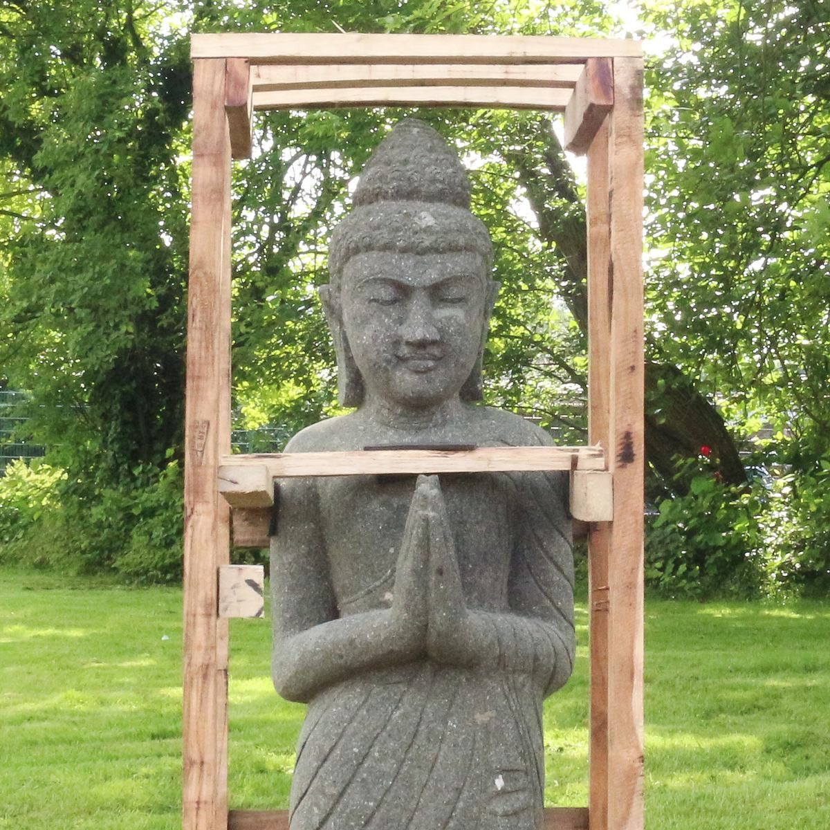 Oriental Galerie Dekofigur Buddha stehend Steinfigur Greenstone Greetings 175 cm (1 St)