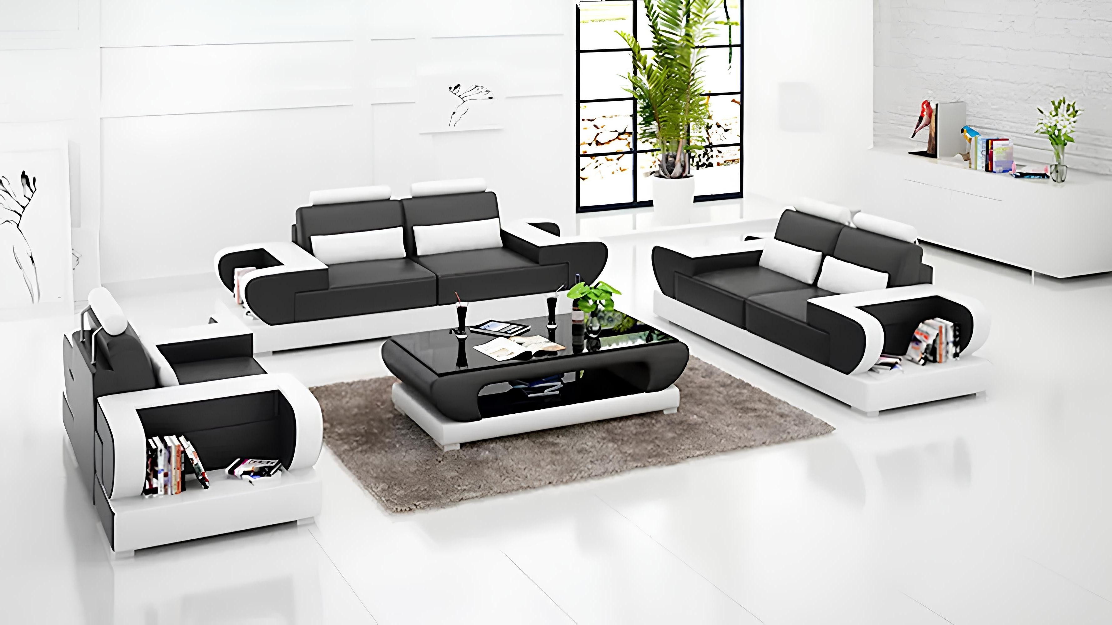 Xlmoebel 3-Sitzer Modernes Luxus-Sofa-Set mit 3-Sitzer-Sofa und Couchtisch in elegantem, Hergestellt in Europa