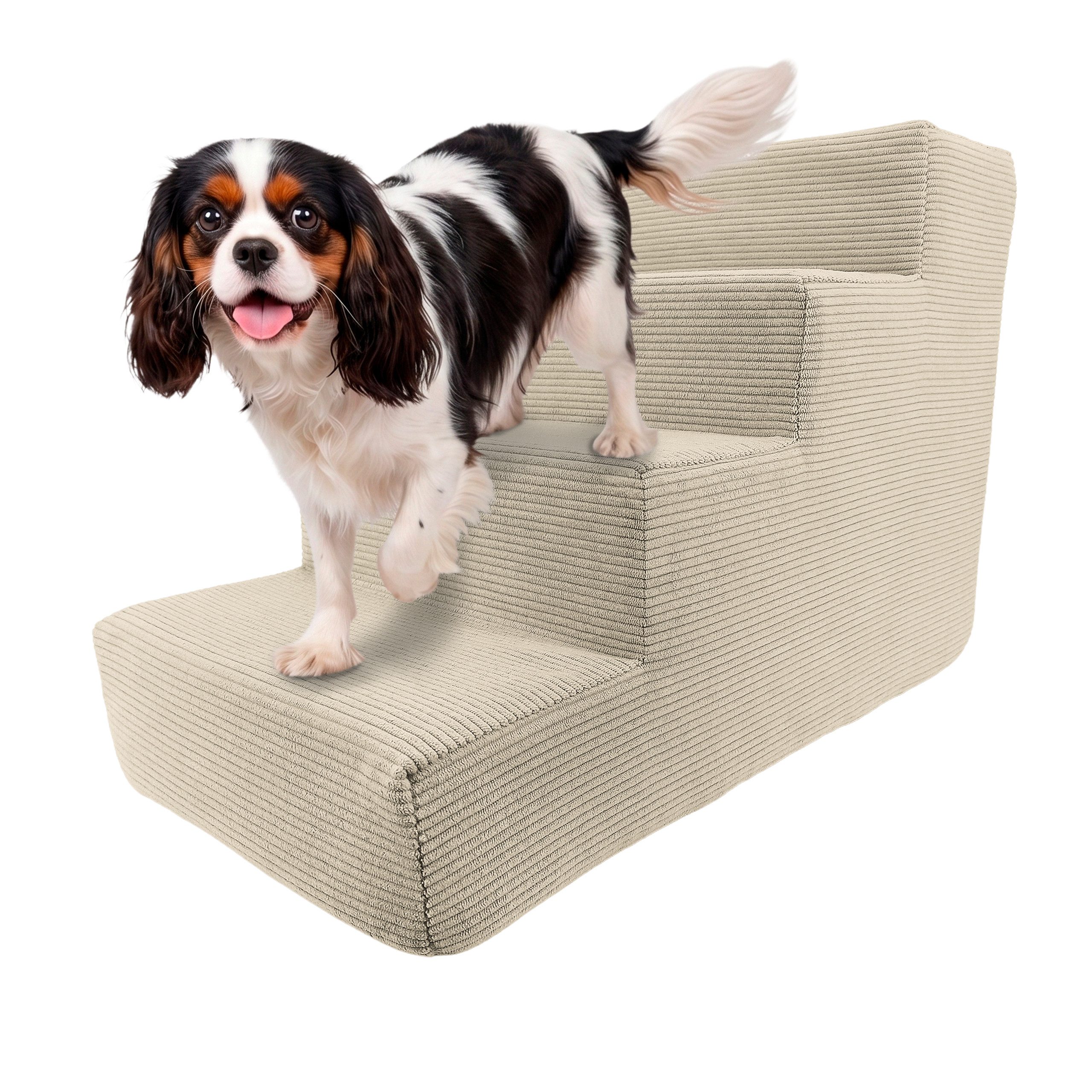 Muralo Haustiertreppe Haustiertreppe Hundetreppe für Kleine Hunde (Packung, 1-St), 4 Stufen, Belastbar bis 17 kg, Waschbar