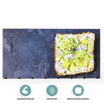 Primedeco Garderobenpaneel Magnetwand und Memoboard aus Glas Sandwich mit Avocado