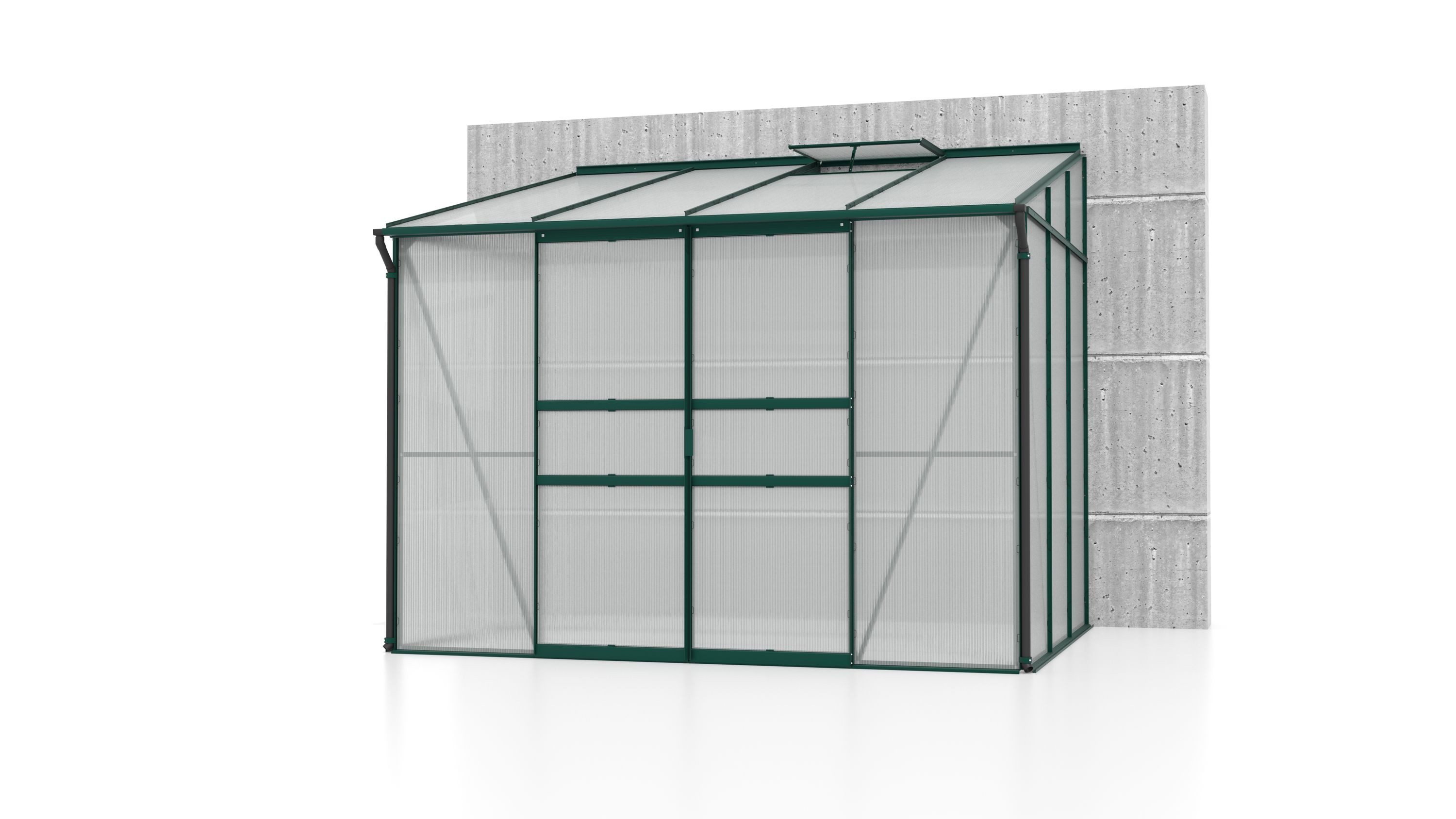 Gewächshaus Ida 6500 HKP 6mm Smaragd Alu mit 2 Fenster