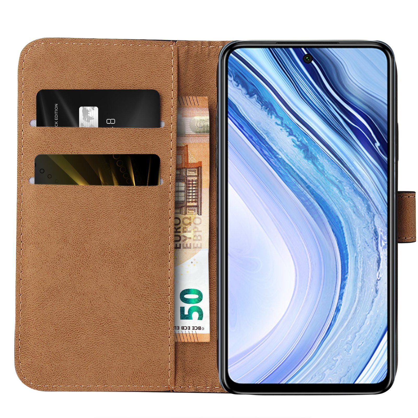 Tec-Expert Handyhülle Klapp Hülle für Xiaomi Redmi Note 9 Pro 6.67 Zoll, 6.67, Flip Case für Xiaomi Redmi Note 9 Pro