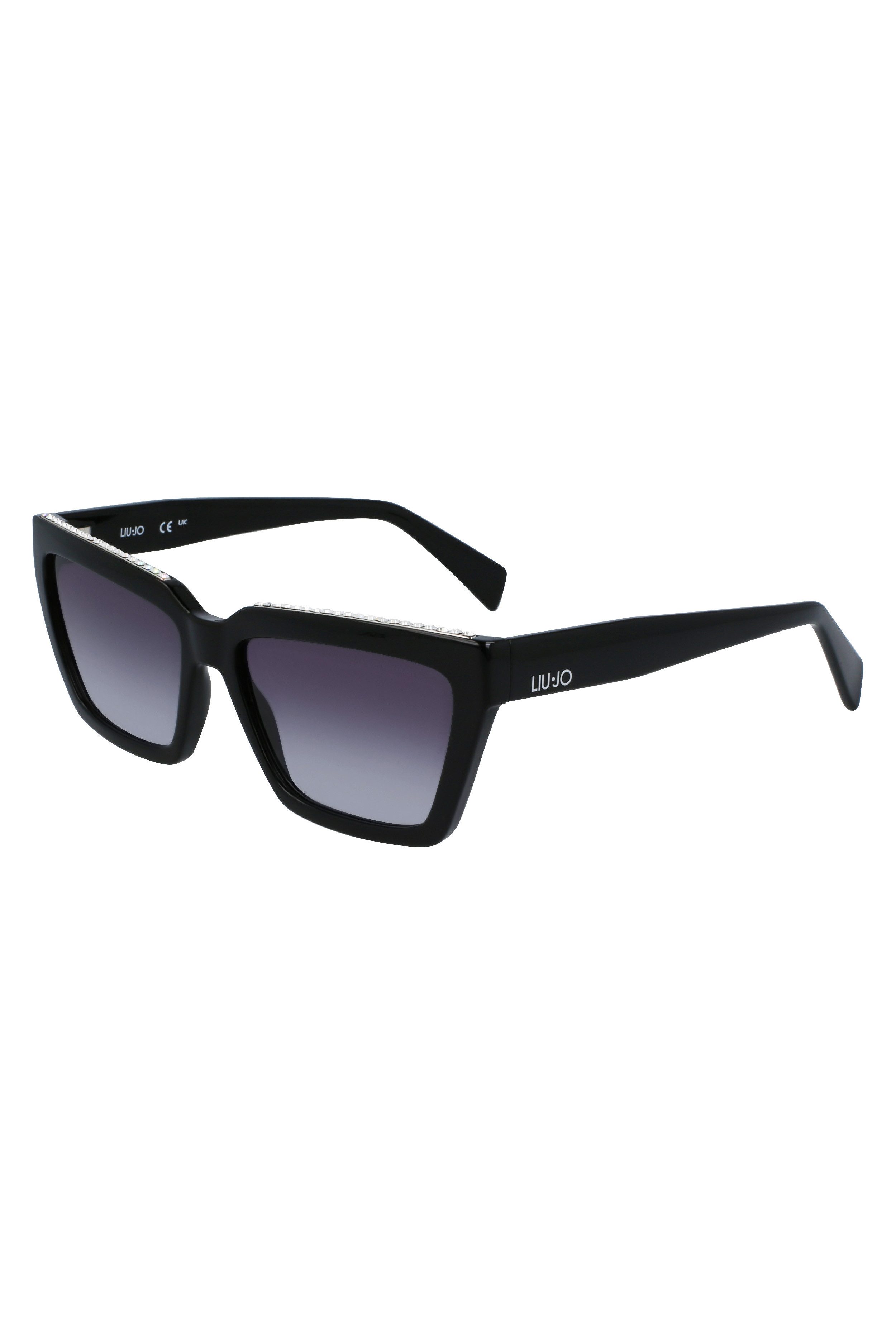 Liu Jo Sonnenbrille Schwarze Damen-Sonnenbrille mit rechteckigen Gläsern, 57mm breit
