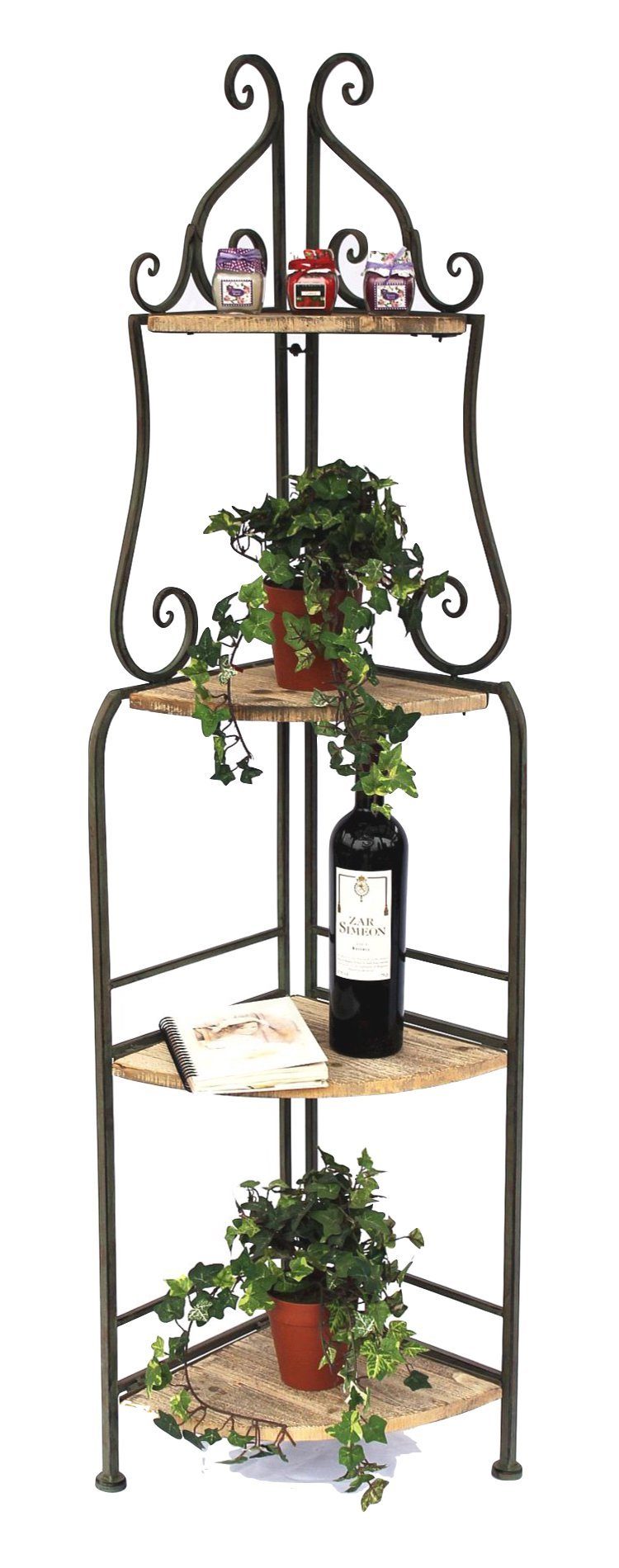 DanDiBo Eckregal Bücherregal Metall mit 4 Holzablagen Regal Malega 145 cm B günstig online kaufen