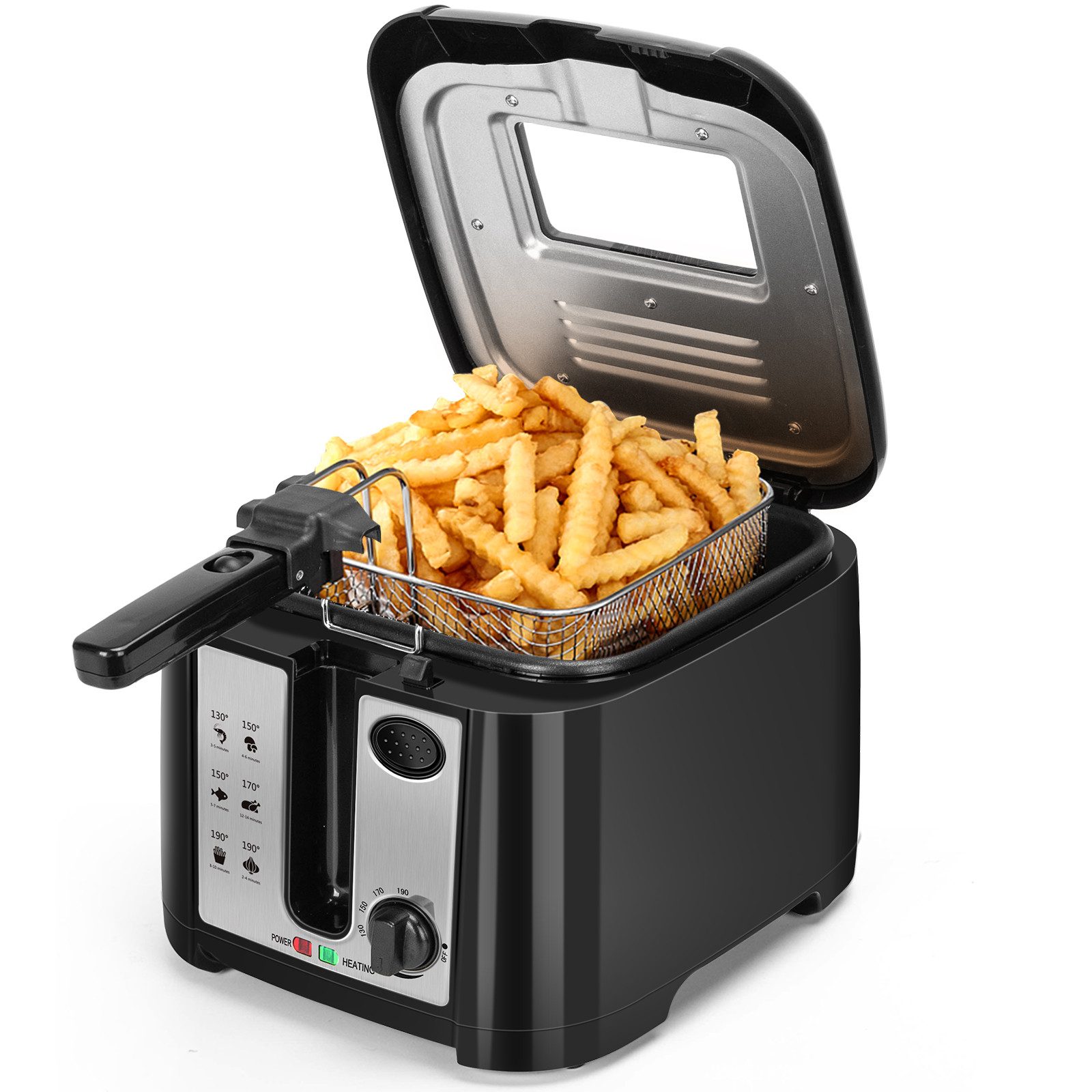 Fritteuse 2,5 L mit Sichtfenster, BPA-frei, Temperaturregelung (130-190 °C)