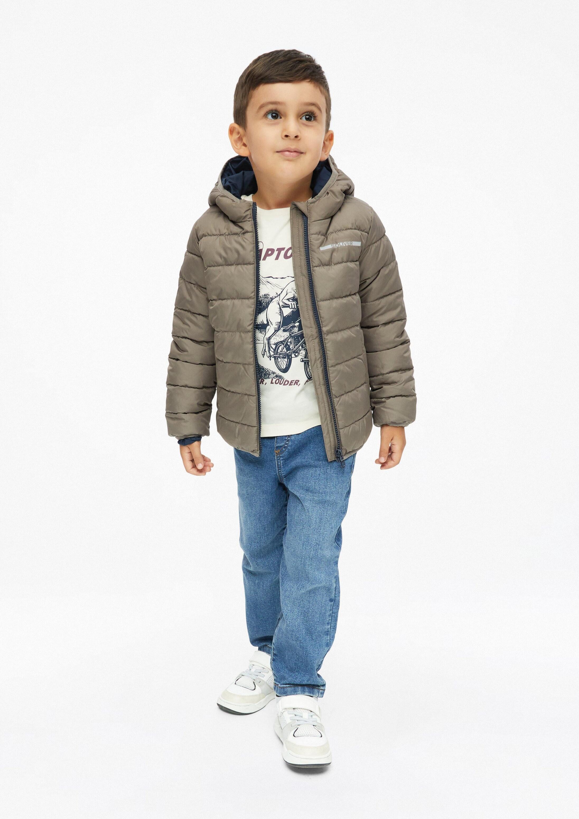 s.Oliver Funktionsjacke Outdoor-Jacke Leicht wattierte Unisex-Jacke mit Kapuze – Bild 3 von 4