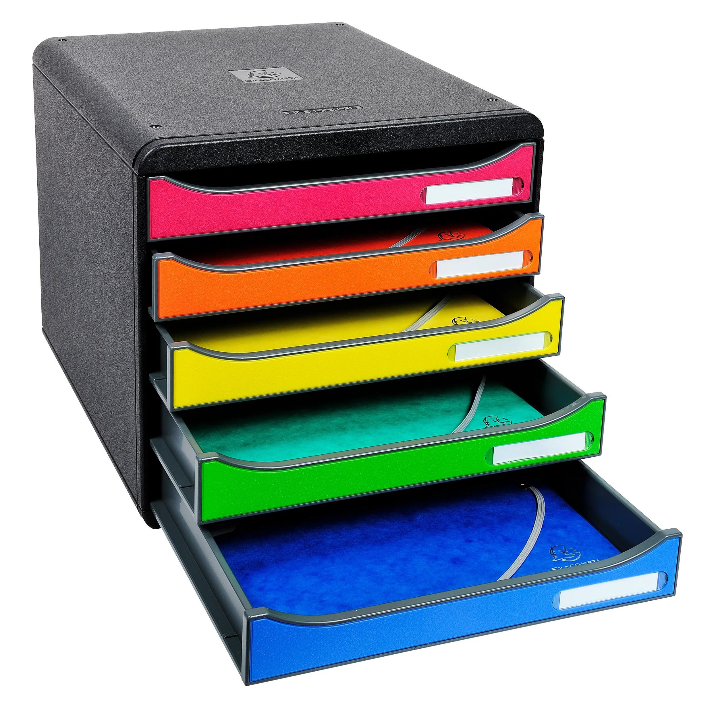 EXACOMPTA Schubladenbox Schubladenbox Big Box Plus, 5 offene Schubladen, Harlekin, 309798D, Boxen stappelbar