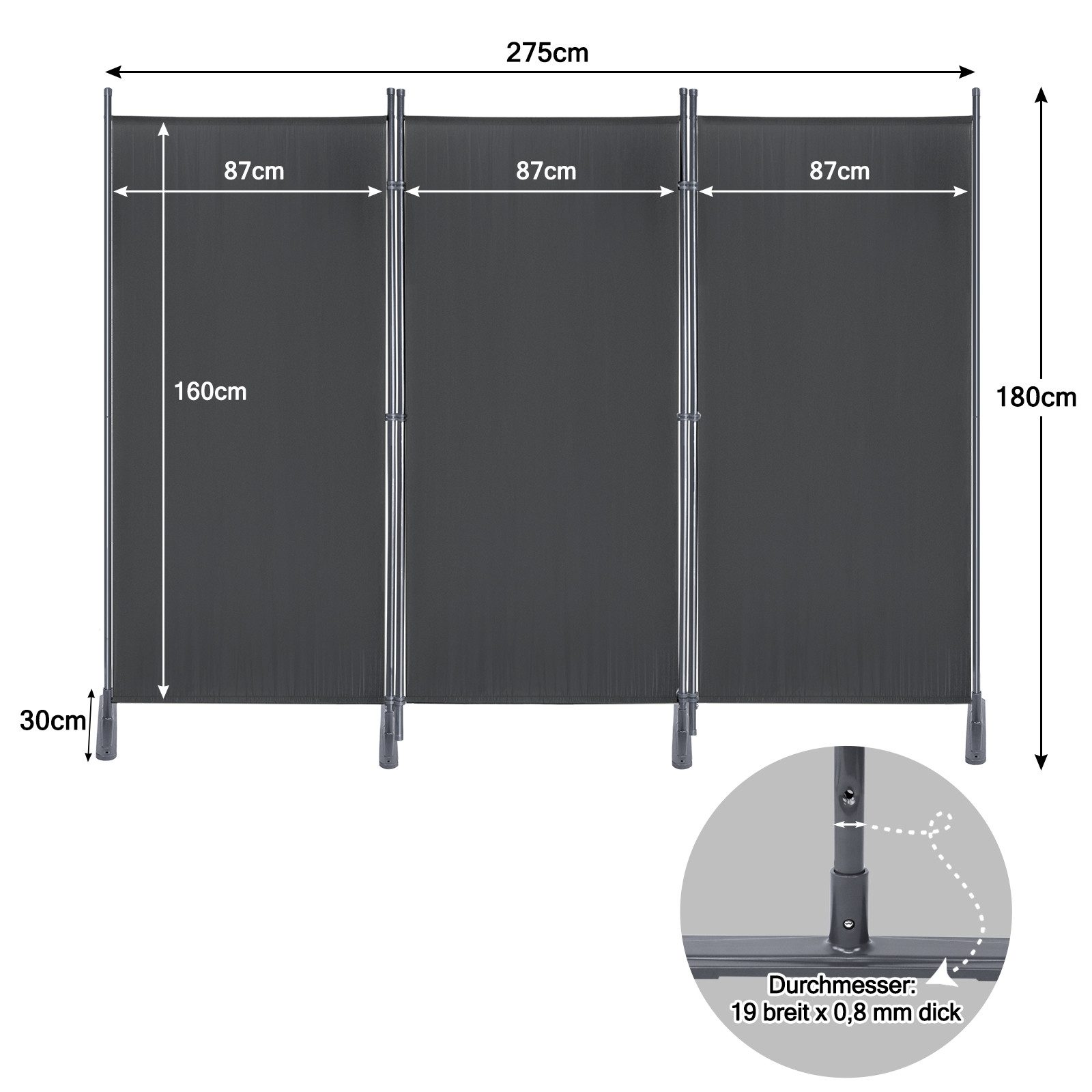 FIVMEN Paravent Paravent Raumteiler Klappbar Freistehend Stellwand Sichtsch günstig online kaufen