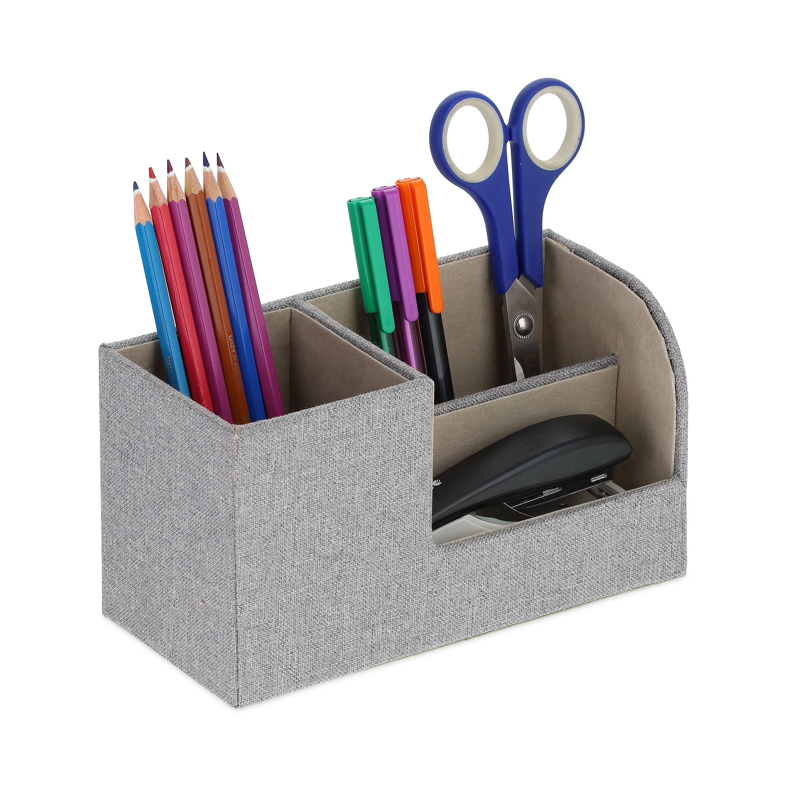 Schreibtisch Organizer Organizer Leinen-Optik relaxdays