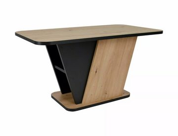 designimpex Couchtisch Design Couchtisch GSC-111 Eiche Artisan - Schwarz matt Stauraum Tisch