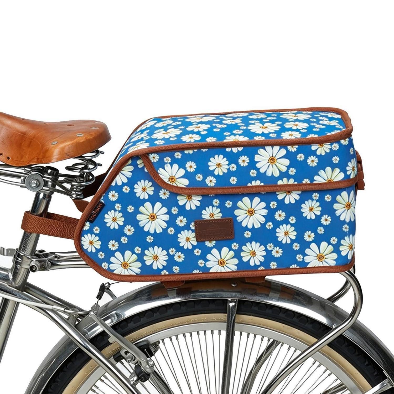 LuxusKollektion Gepäckträgertasche Fahrradtasche isoliert Blumenblau