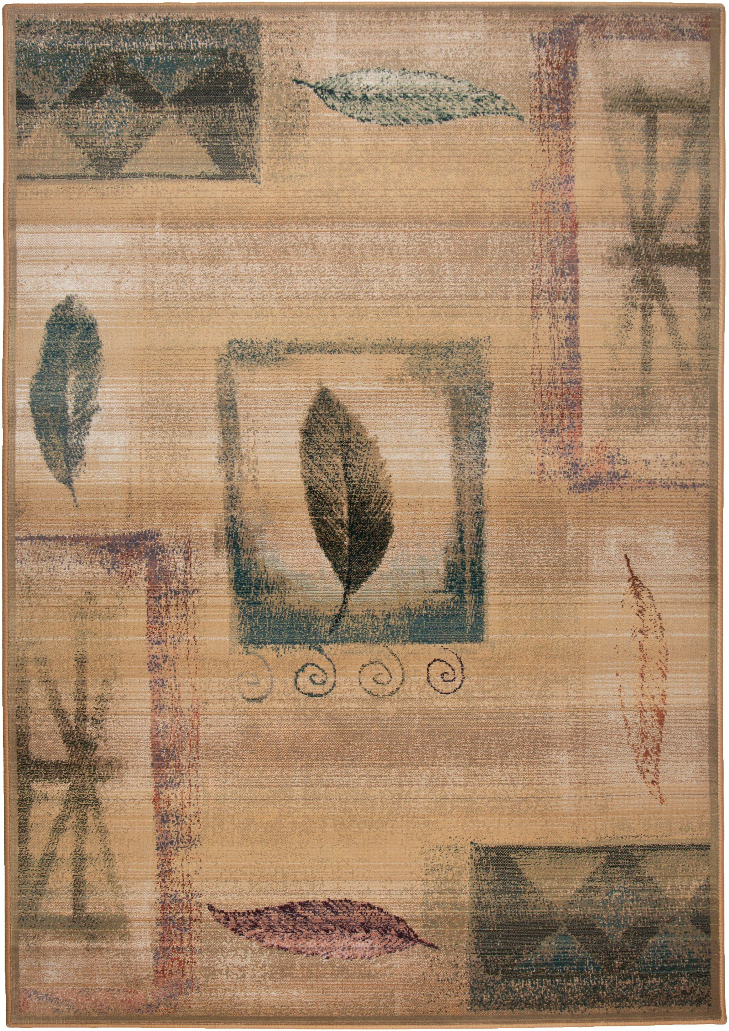 THEKO Teppich Gabiro 003, rechteckig, Höhe: 10 mm, Kurzflor, modernes florales Design, Wohnzimmer