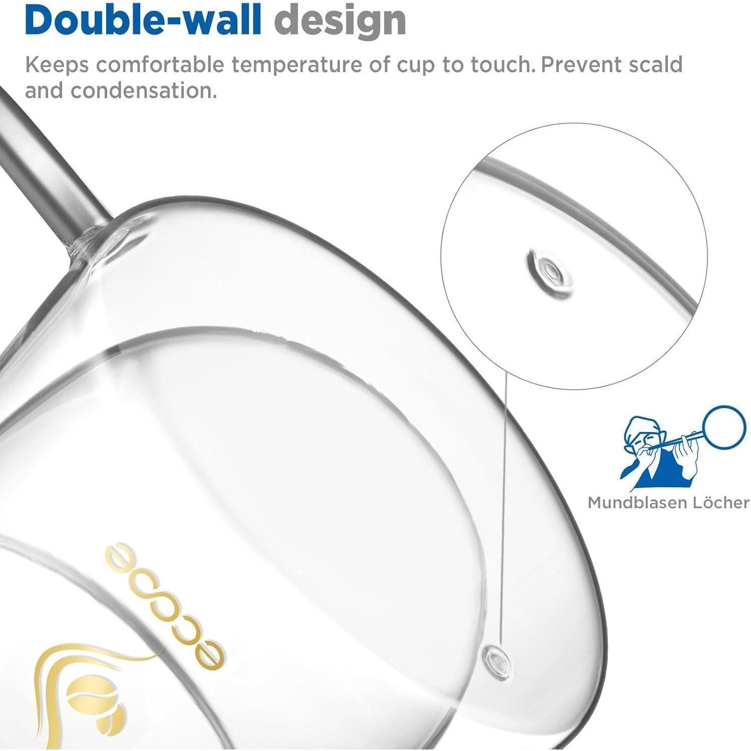 LuxusKollektion Latte-Macchiato-Glas Doppelwandige Kaffeegläser 350ml Latte Macchiato Gläser 2er set