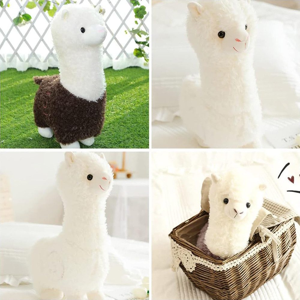 OKWISH Kuscheltier Alpaka Plüschtier Plüsch Puppe Plüschkissen (Weiches Plüschtier Kissen Kuschelkissen, 1-St., Geschenkidee Dekoration), für Kinderzimmer Schlafzimmer Sofa