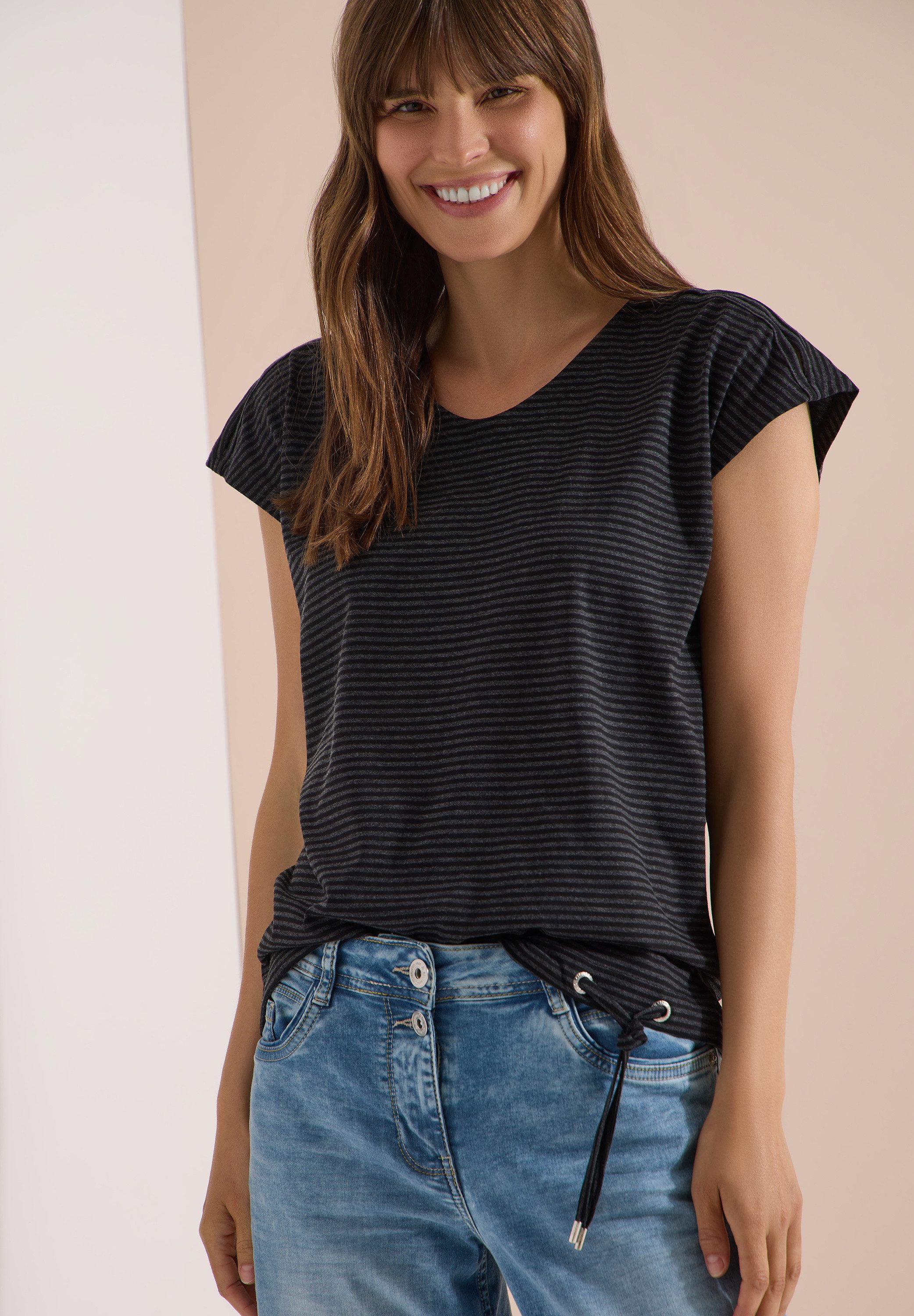 CECIL V-Shirt mit Cut-Out Detail