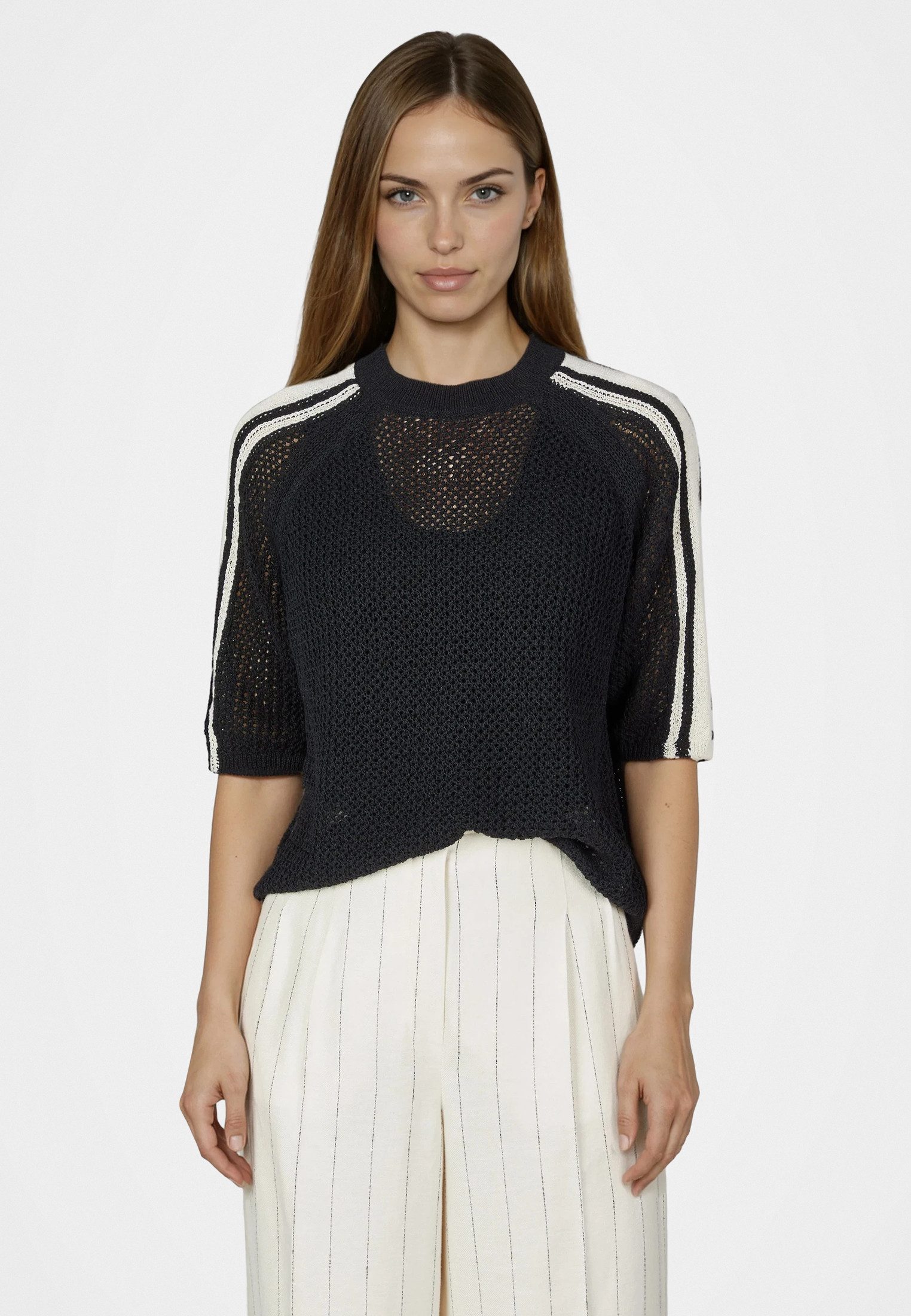 MARC AUREL Strickpullover aus Netz-Struktur