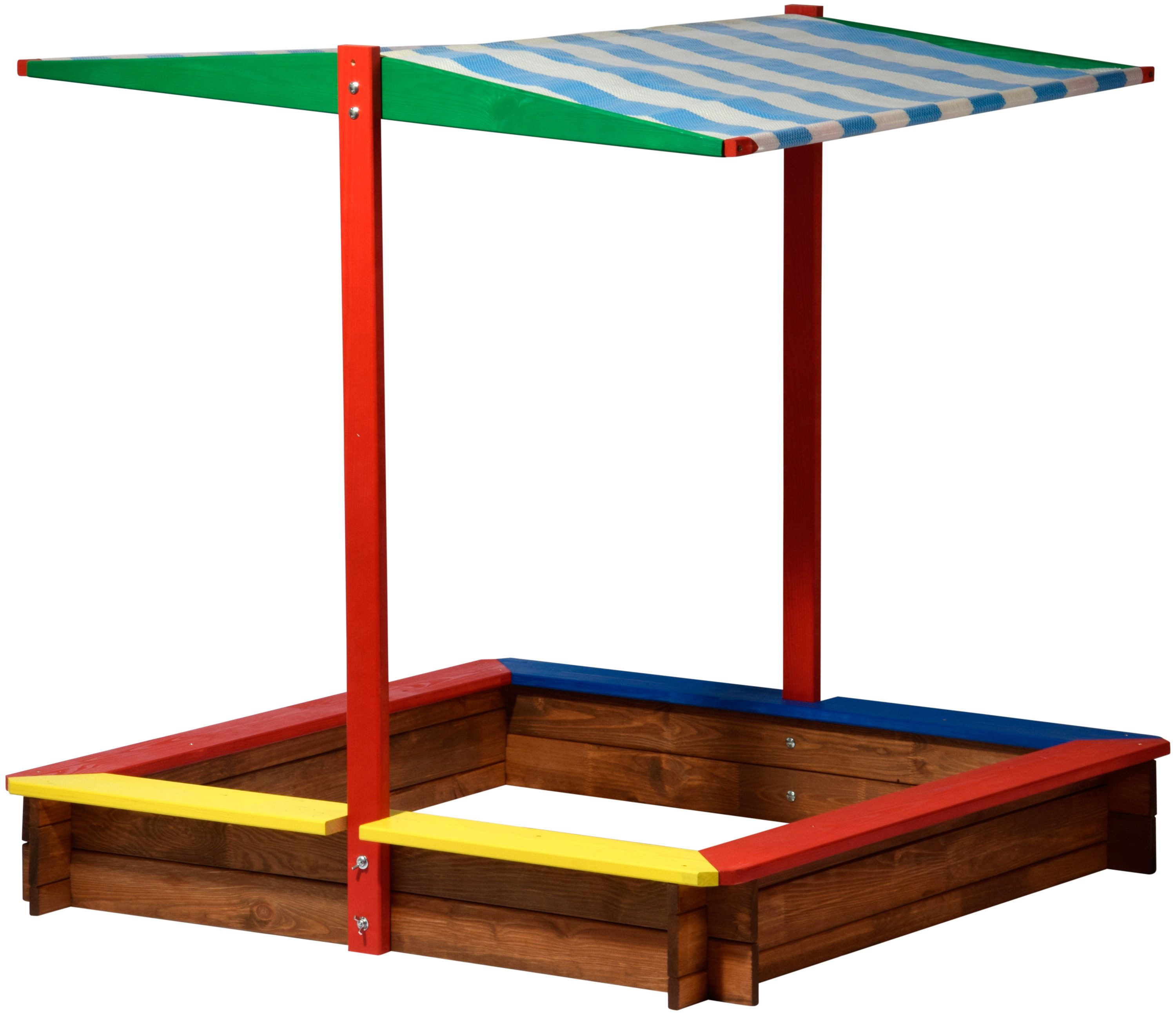 dobar Sandkasten Bunter Sandkasten mit verstellbarem Dach