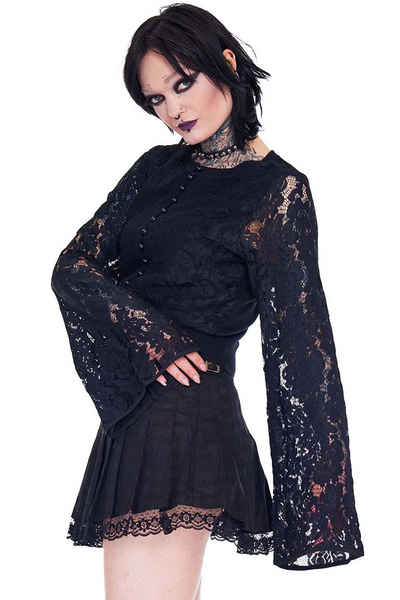 Jawbreaker Strickjacke Lace Flare Sleeve Cardigan Goth Gothic Grufti Spitze