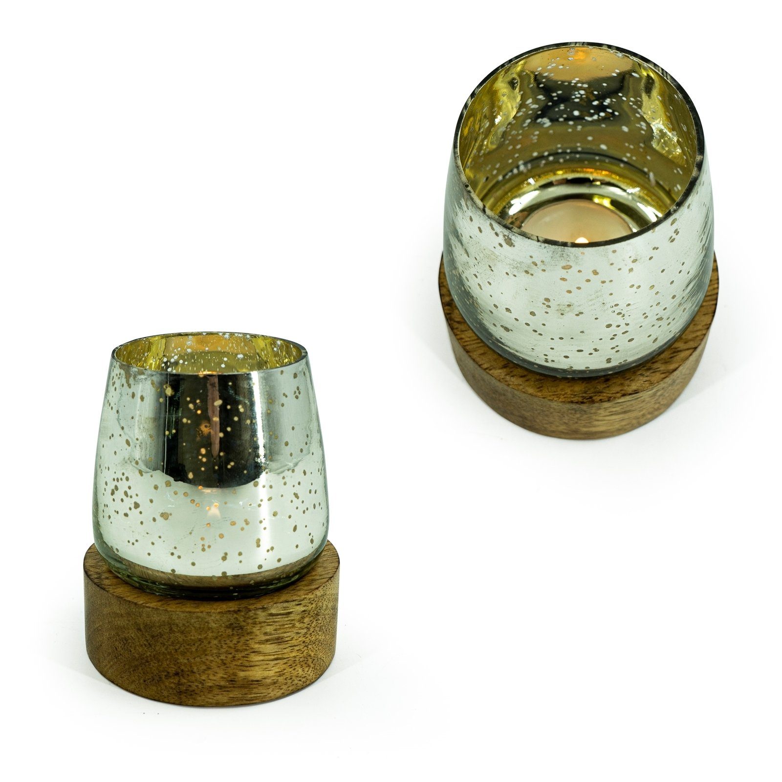 HTI-Living Teelichthalter Teelichthalter auf Mangoholzschale (Stück, 1 St., günstig online kaufen