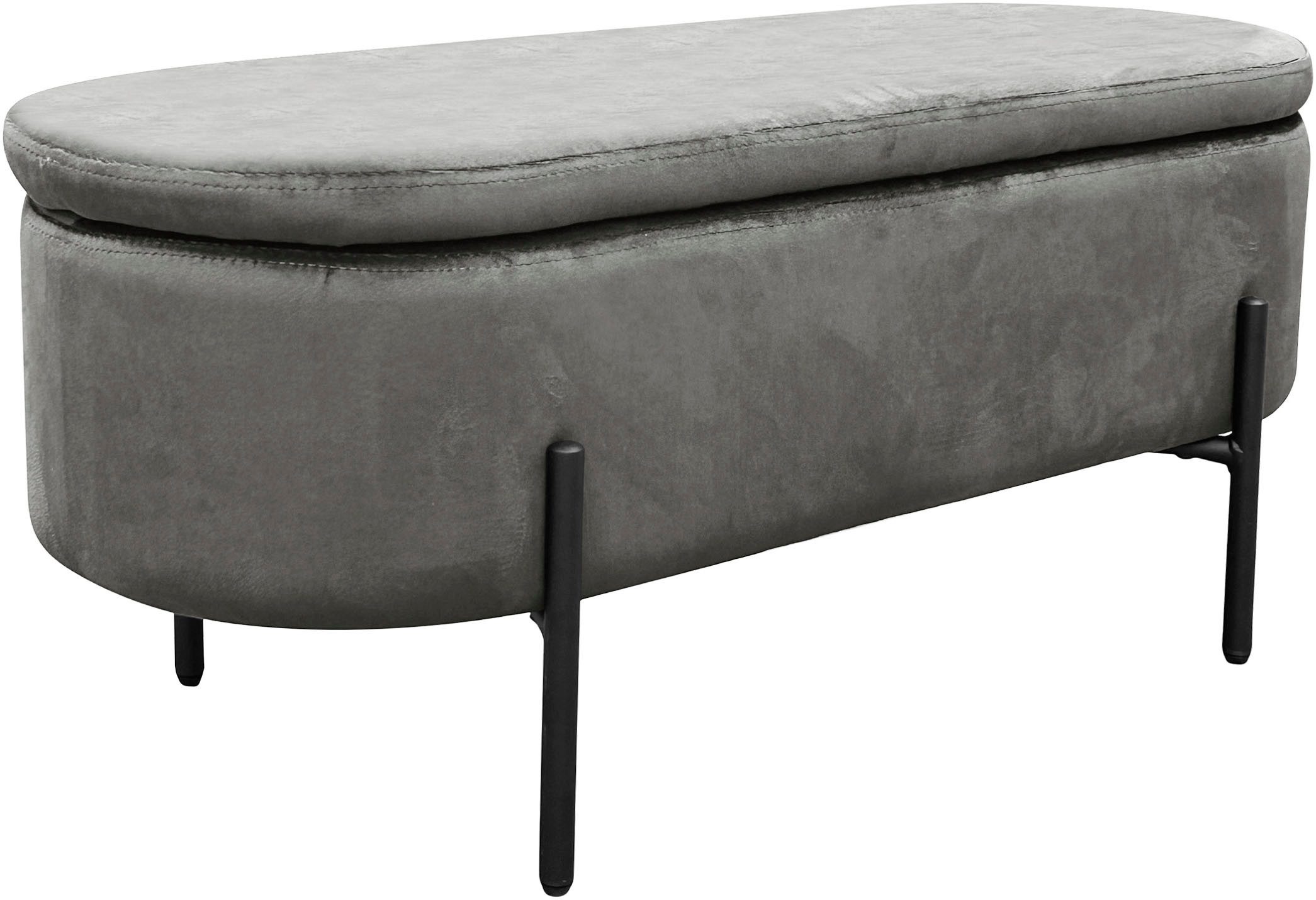 byLIVING Sitzbank NOVA, Samt, mit Stauraum/Truhe, Innenmaß Truhe 26,5 x 83cm, Höhe: 19 cm