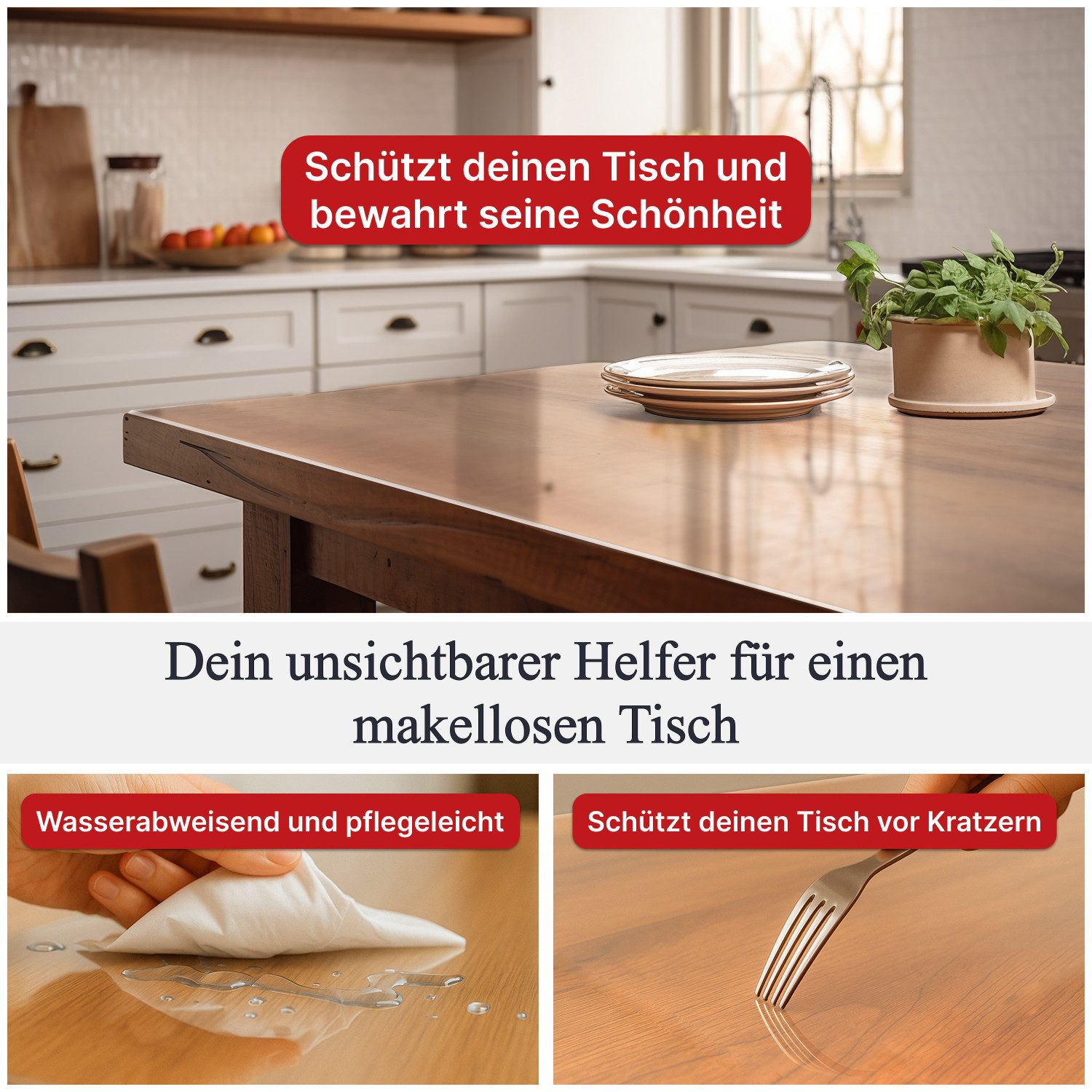 Ertex Tischdecke Tischdecke leicht mattierte Folie 2,2 mm abgeschrägte Kant günstig online kaufen