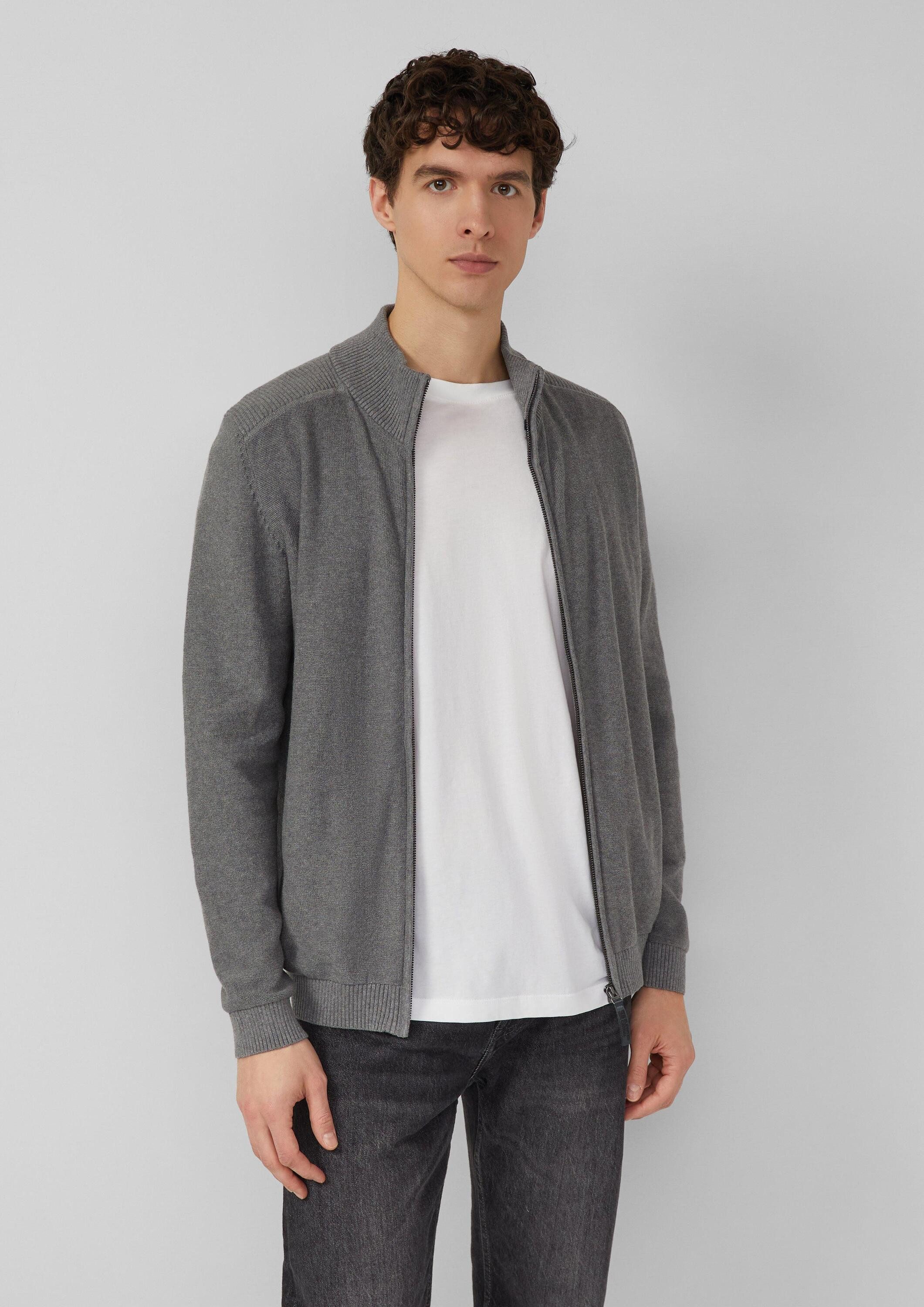 s.Oliver Cardigan Strickjacke Strukturmix-Strickjacke aus Baumwolle mit Ste günstig online kaufen