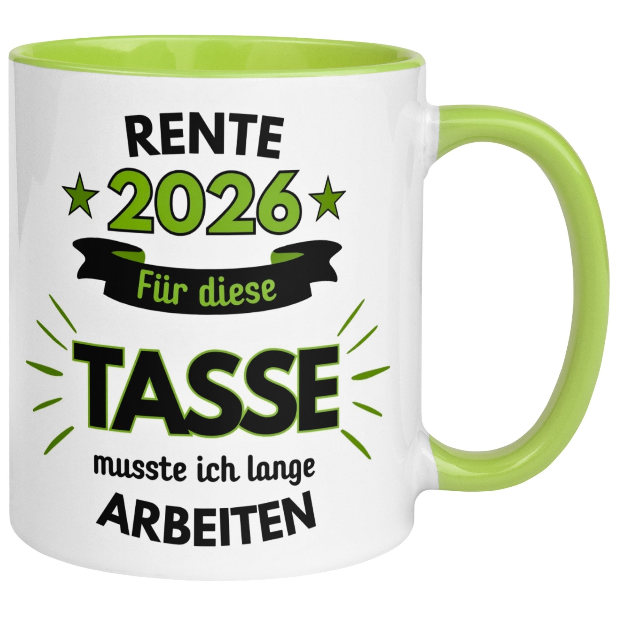 Momentals Tasse Rente – „Für die Tasse musste ich lange arbeiten“ – Geschenk zur Rente, Gratis Versand · Links-&Rechtshänder · Spülmaschinenfest