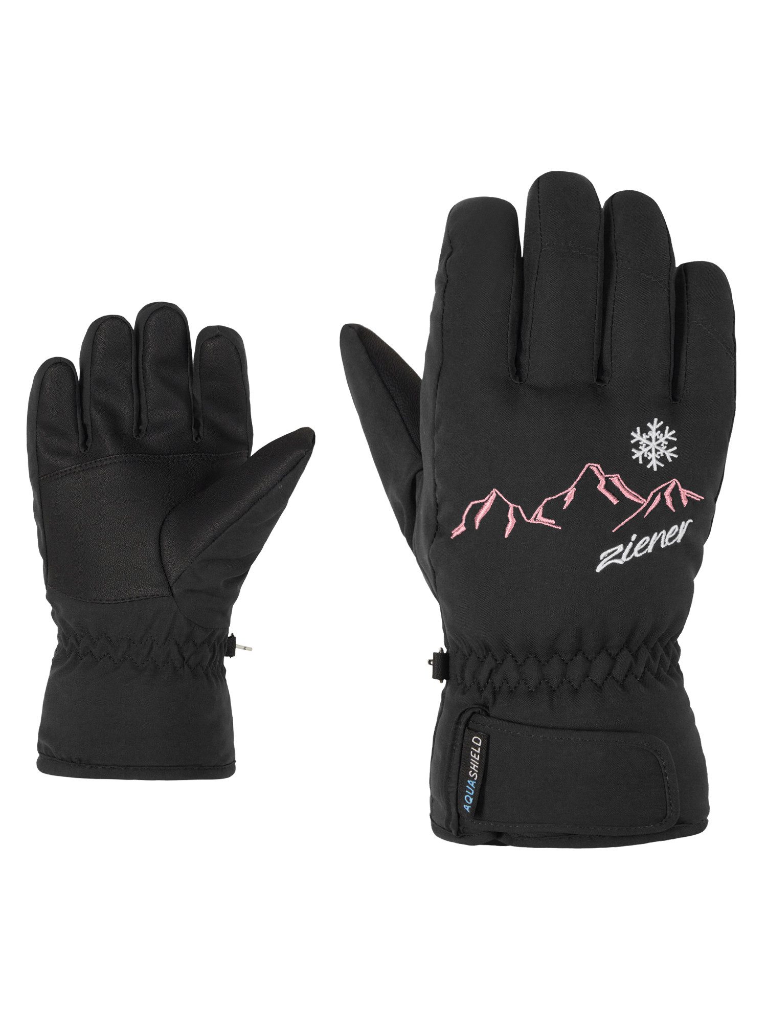 Ziener Skihandschuhe LAILLA-Z AQUASHIELD® MÄDCHEN wasserdicht, winddicht, atmungsaktiv, warm, bestickt