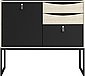 Home affaire Sideboard »Stubbe«, mit 1 Tür und 3 Schubladen, Ledergriffe für die Tür und die größte Schublade, mit edlen Stahlbeine, Breite 98,7 cm, Bild 6