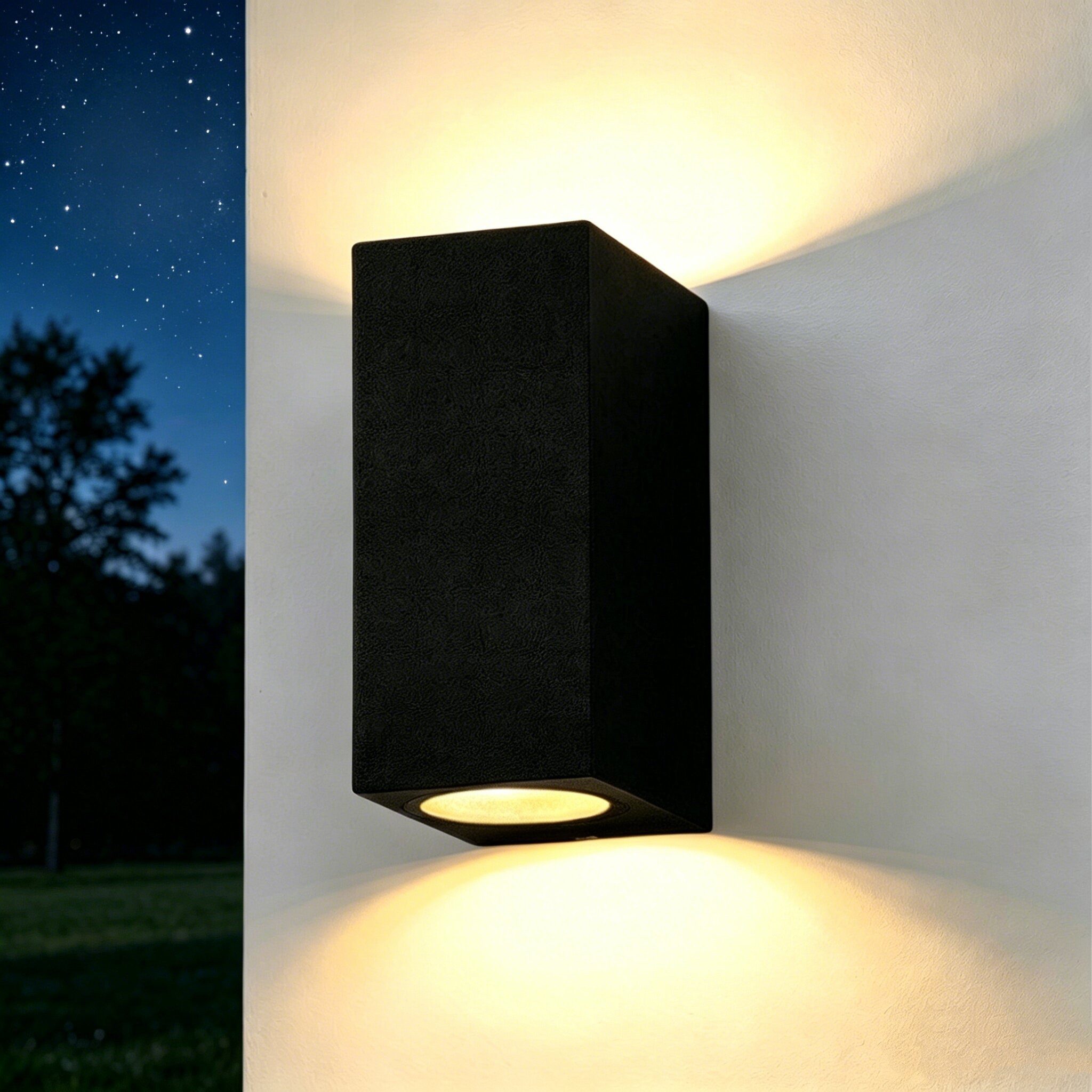 oyajia Wandleuchte LED Außenleuchte Wand GU10 Wandlampen Wand-Spot Up & Down Leuchten, Up Down Abstrahlwinkel, LED wechselbar, Warmweiß, Wandleuchte inkl. GU10 Glühbirne,IP54 Wasserdichte für Balkon, Gehweg