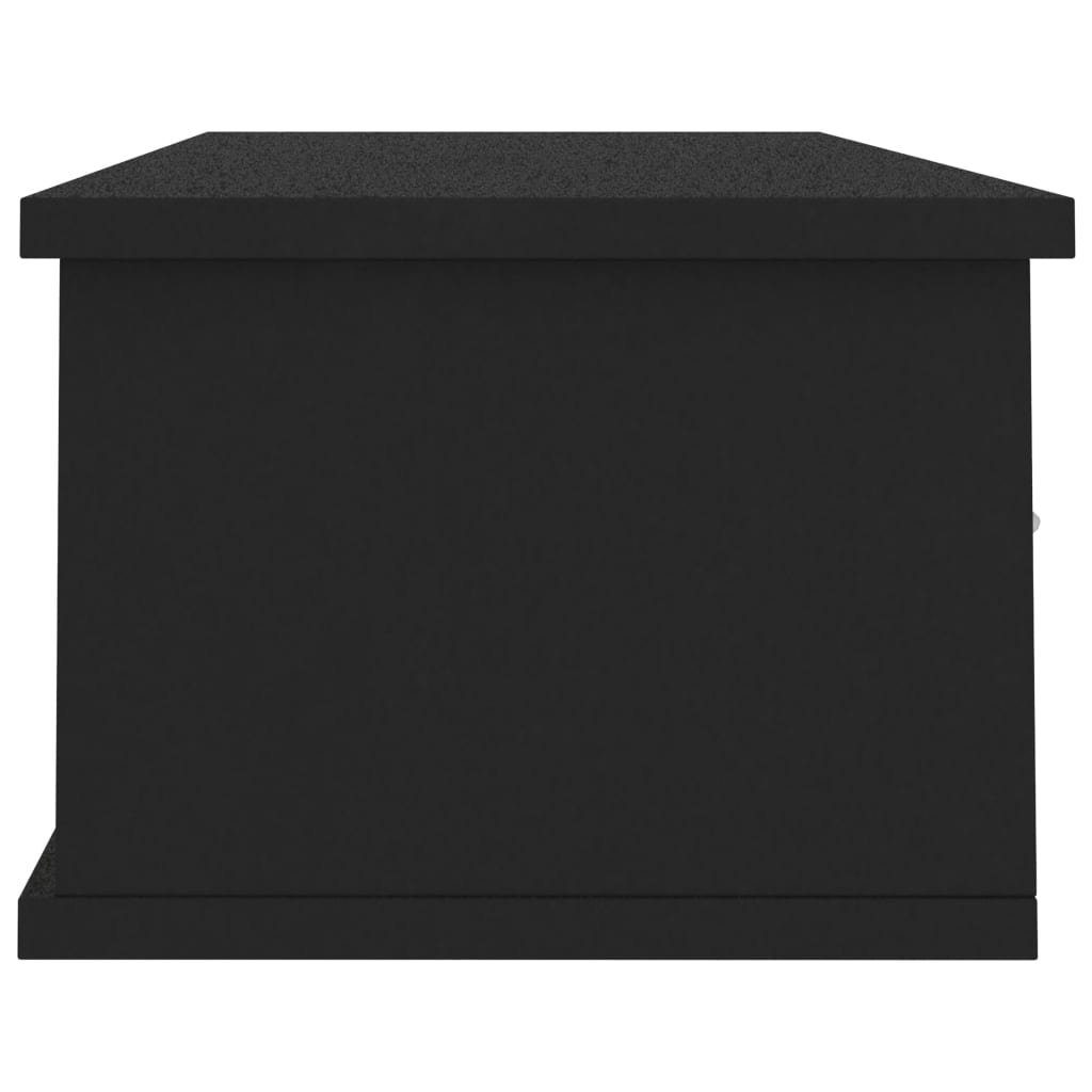 Schwarz cm 88x26x18,5 Wand-Schubladenregal furnicato Wandregal Holzwerkstoff