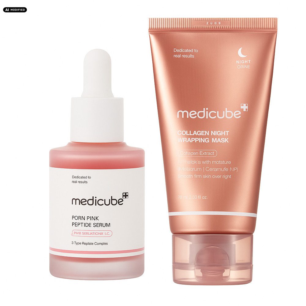 Medicube Gesichtsserum Medicube Peptide Serum & Night Mask Duo, Serum und Nachtmaske für ergänzende Gesichtspflege