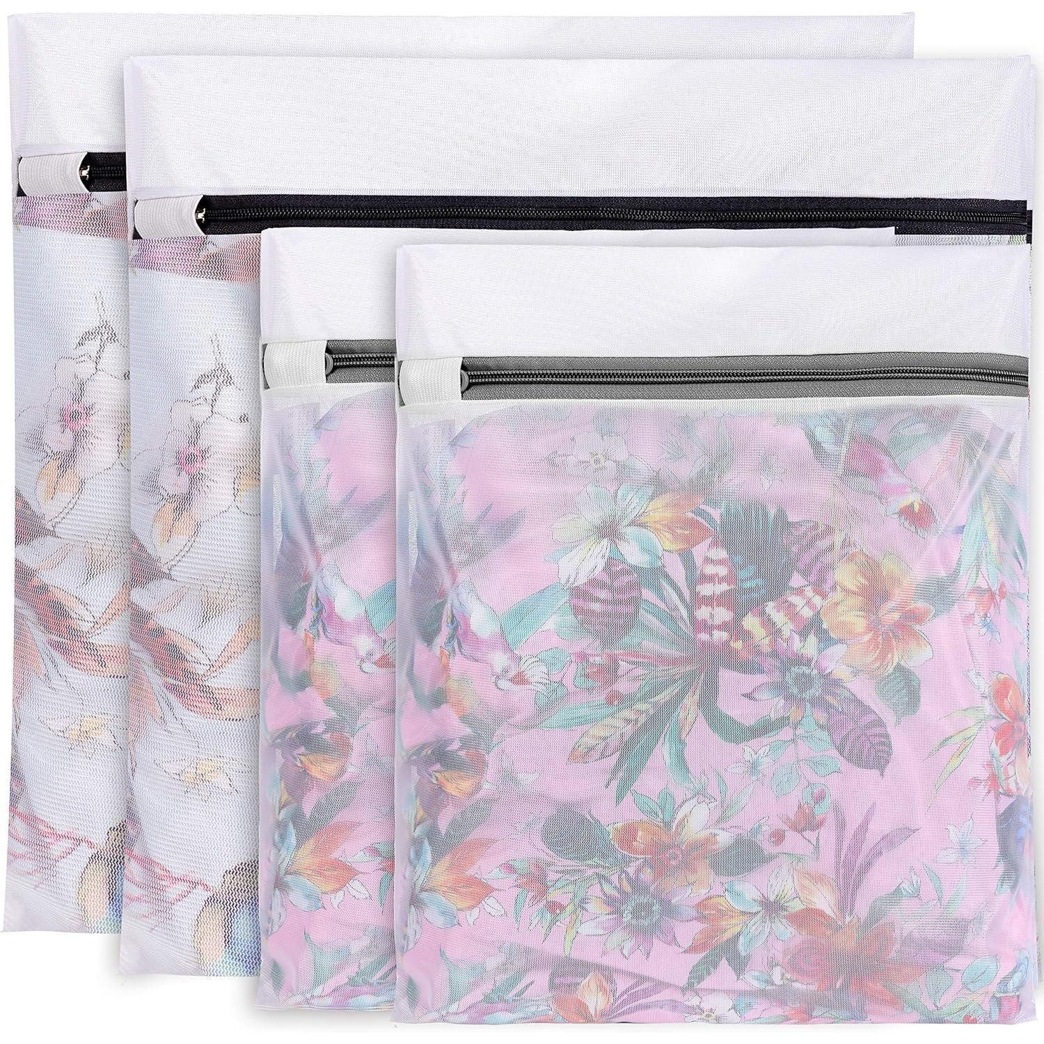 LuxusKollektion Wäschenetz Wäschesäcke Mesh Waschmaschine Wäschenetz BH 4 Set 2XL 2L Weißes Netz