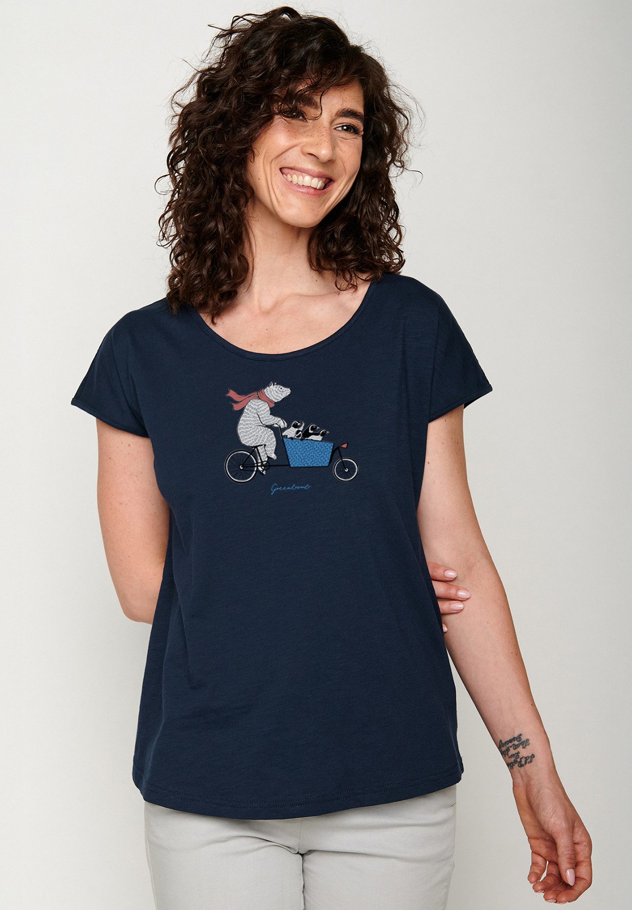 GreenBomb T-Shirt Cool Bike Cargo Family Motiv Fahrrad (1-tlg., 1) Rundhalsausschnitt, Bio-Baumwolle, GOTS Zertifiziert