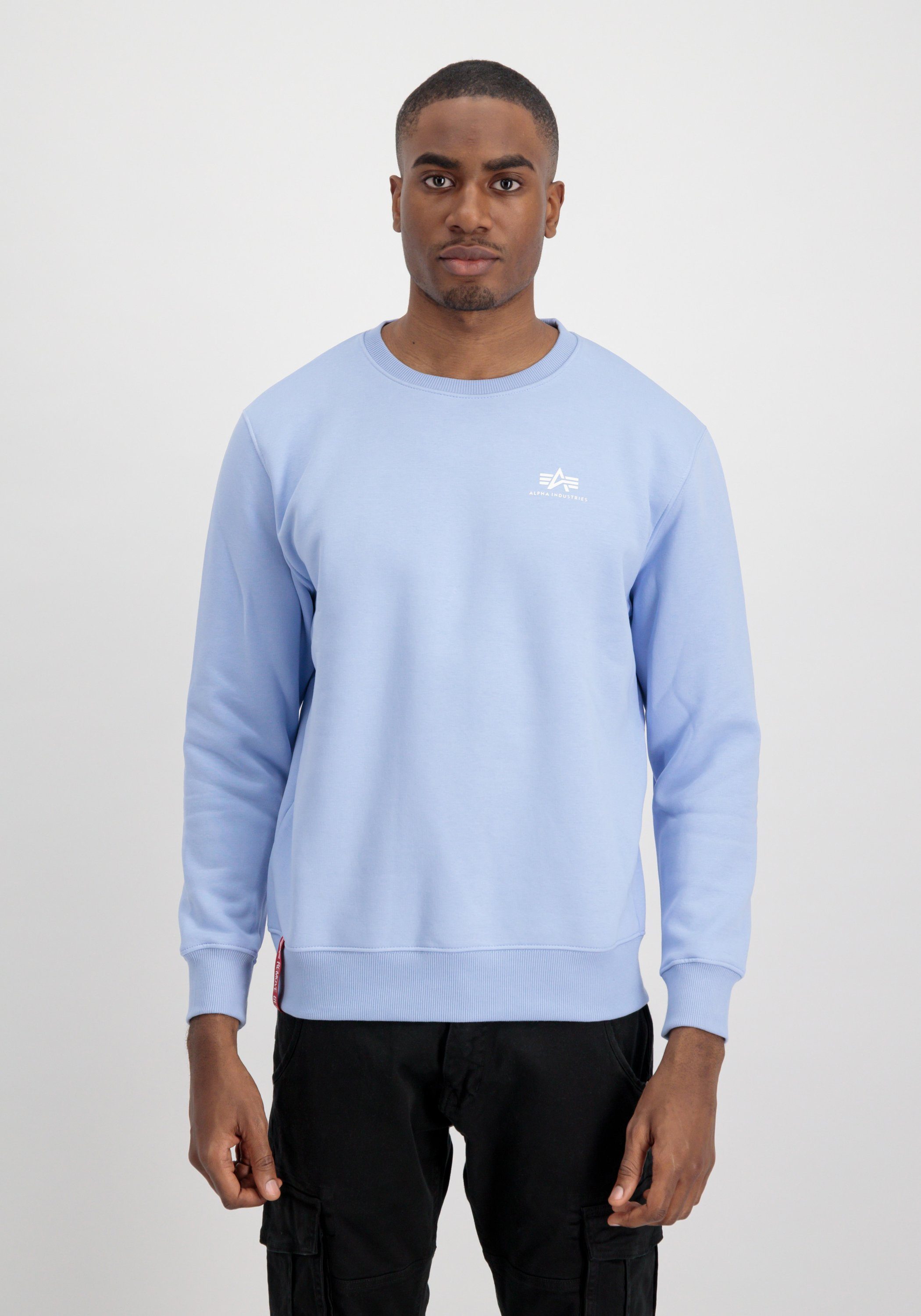 Logo Sweater blue - Small Alpha Basic Industries light Sweater Sweatshirts Men Alpha Industries