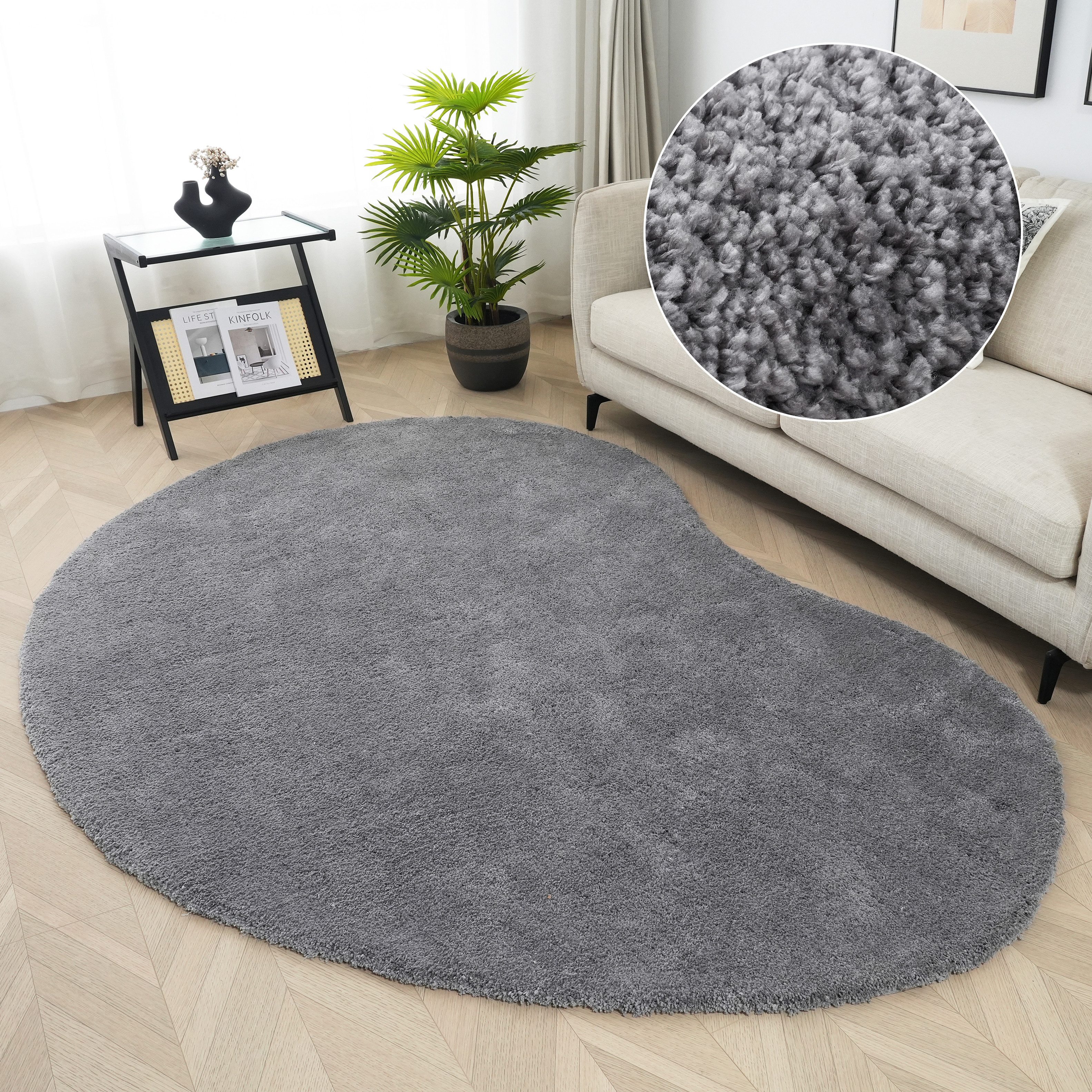 LeGer Home by Lena Gercke Hochflor-Teppich Halrum, einfarbig, besondere For günstig online kaufen