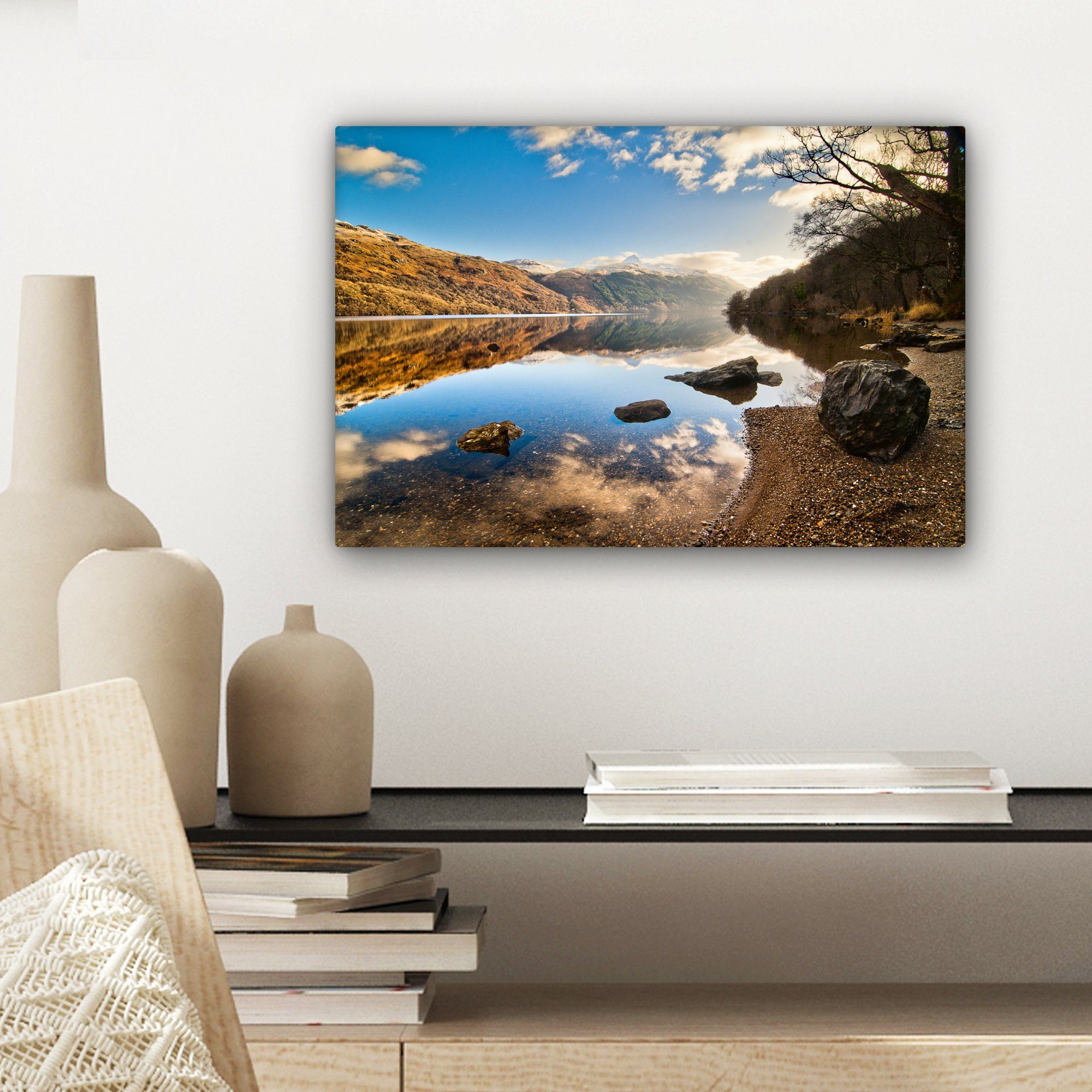 OneMillionCanvasses® Leinwandbild St), Schottland, Loch cm Wandbild Blick Leinwandbilder, in über Wanddeko, Lomond 30x20 Aufhängefertig, (1