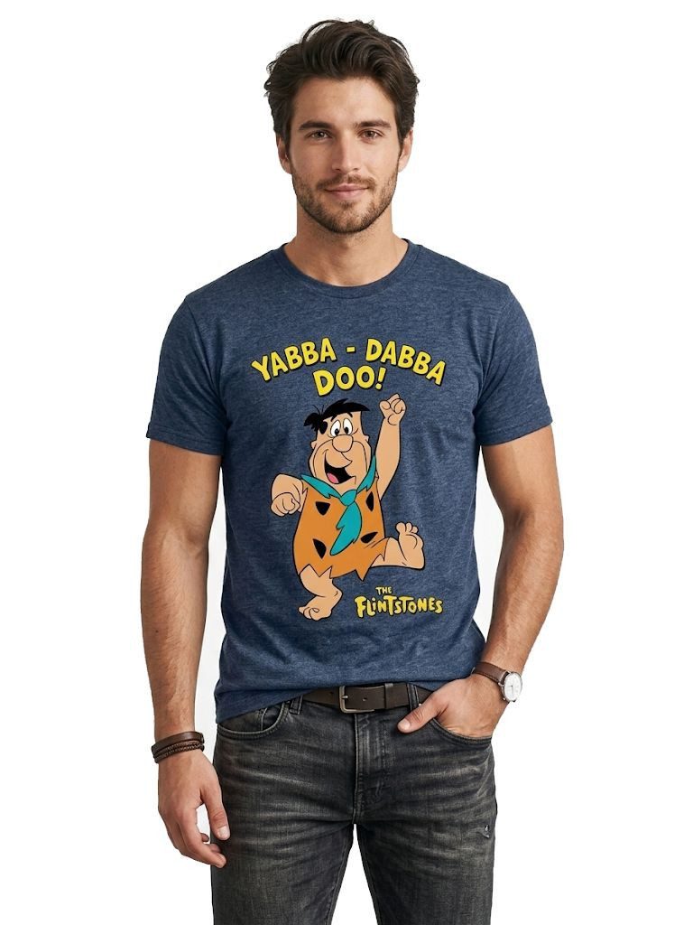 The Flintstones Print-Shirt Flintstones T-Shirt Fred Feuerstein Herren Geschenk Fasching S-2XL Familie Feuerstein Herren T-Shirt